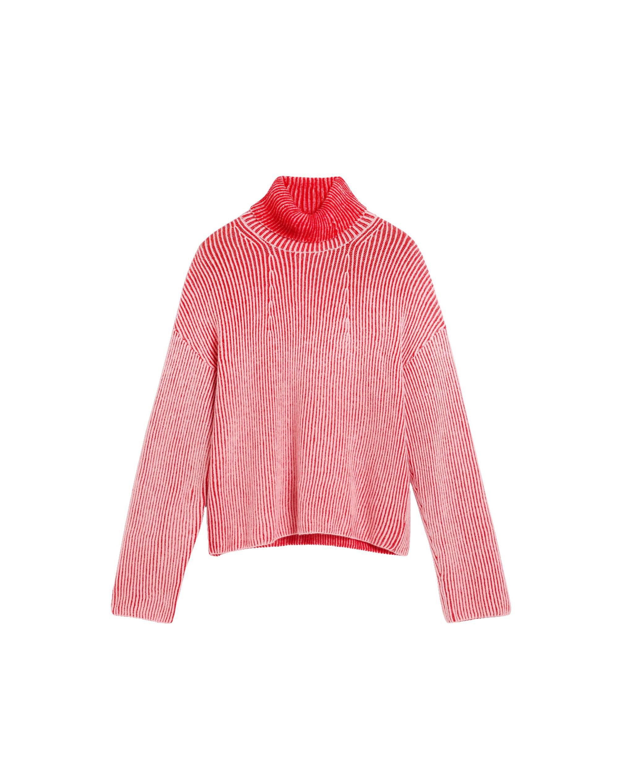 Jersey de mujer cuello alto canalé - Desigual - Rosa Rosa-4