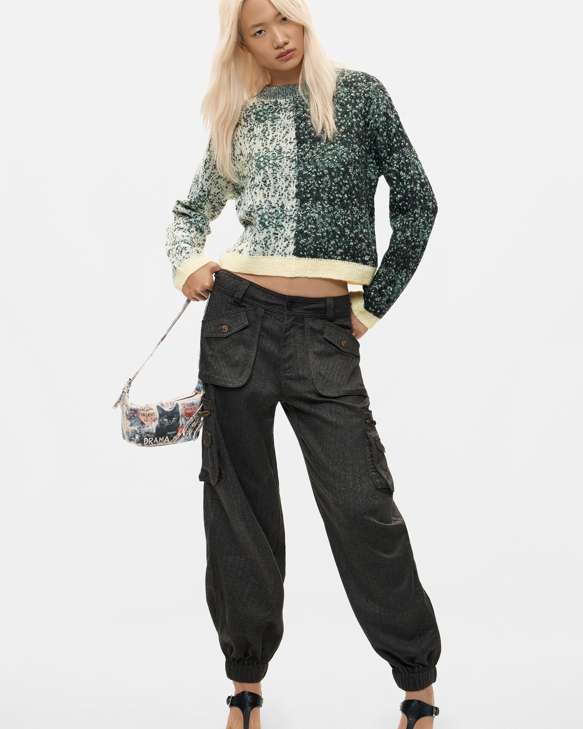 Jersey de mujer punto grueso - Desigual - Verde Verde-2