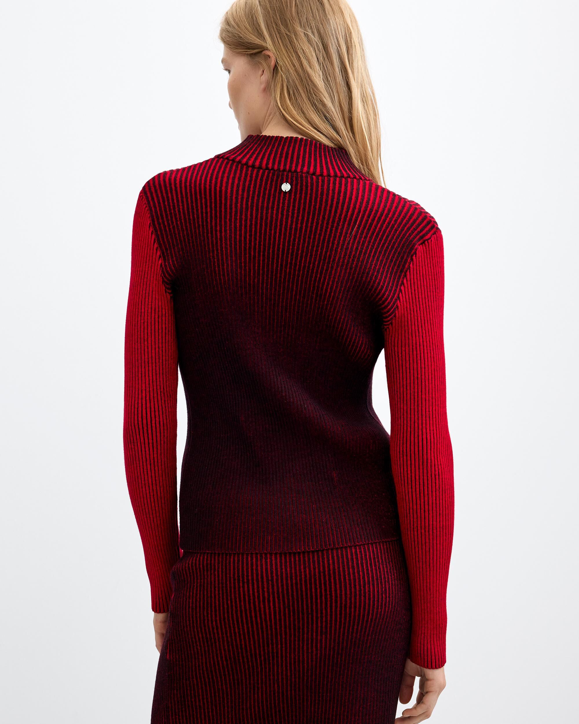 Chaqueta de mujer cremallera punto tornasolado - Desigual - Rojo Rojo-3
