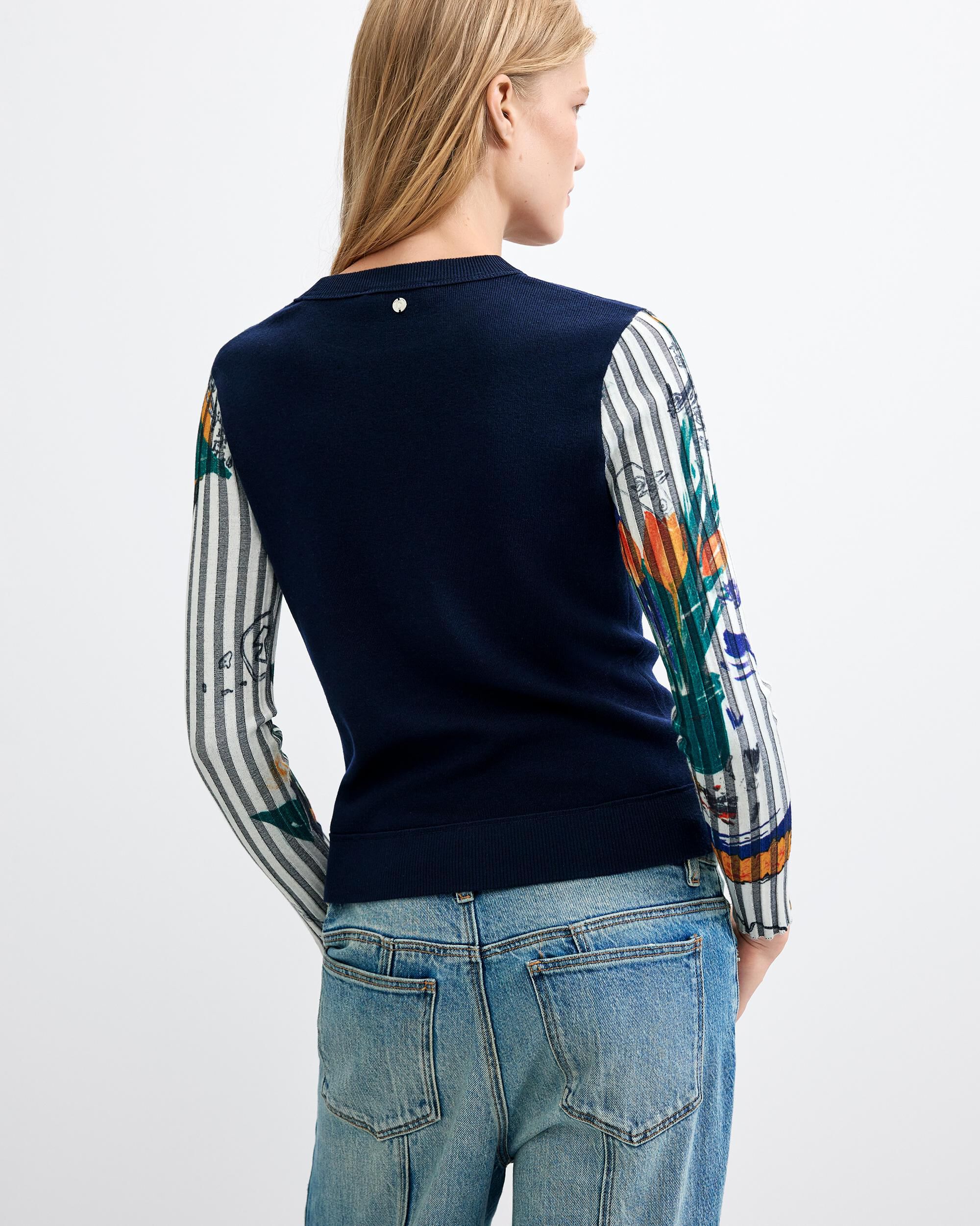 Jersey de mujer estampado floral - Desigual - Azul Azul-3