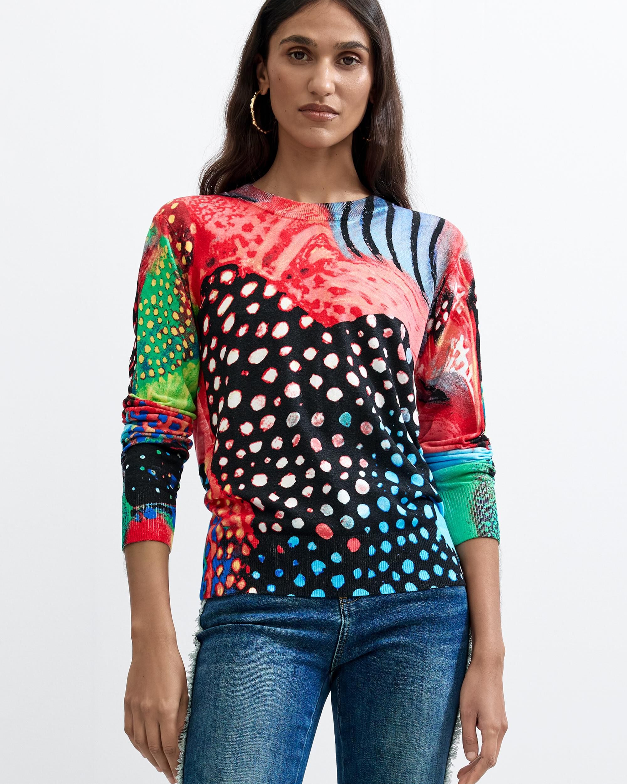 Desigual - Jersey de mujer estampado colores.