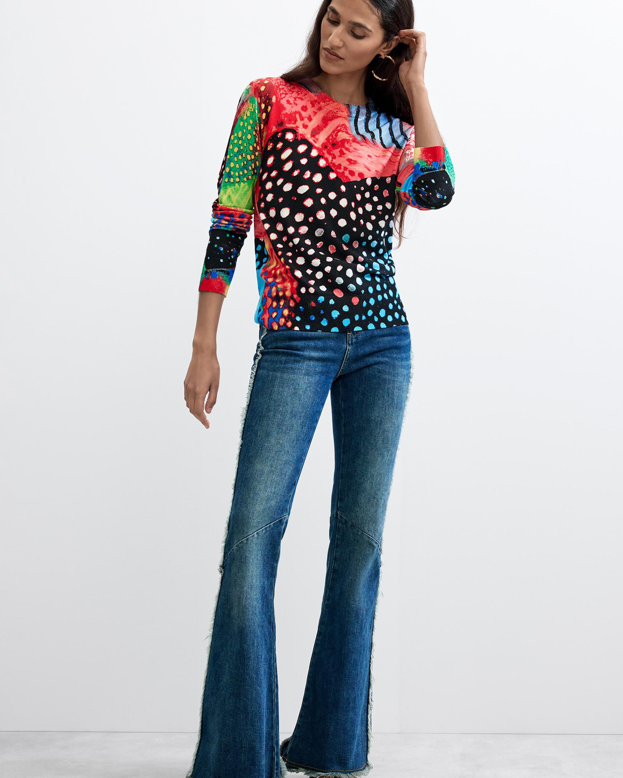 Jersey de mujer estampado colores - Desigual - Negro Negro-2
