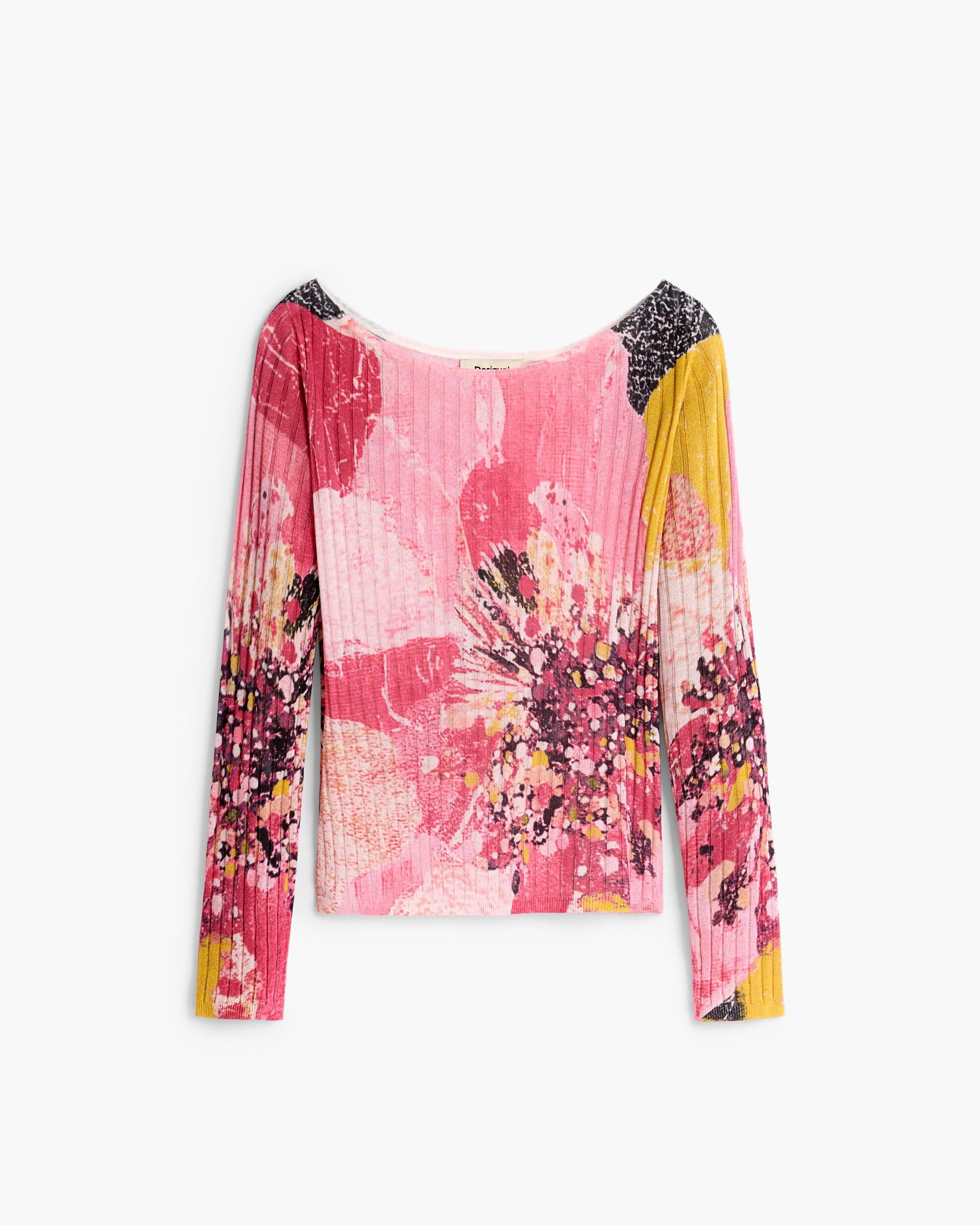 Jersey de mujer estampado flores - Desigual - Rosa Rosa-4