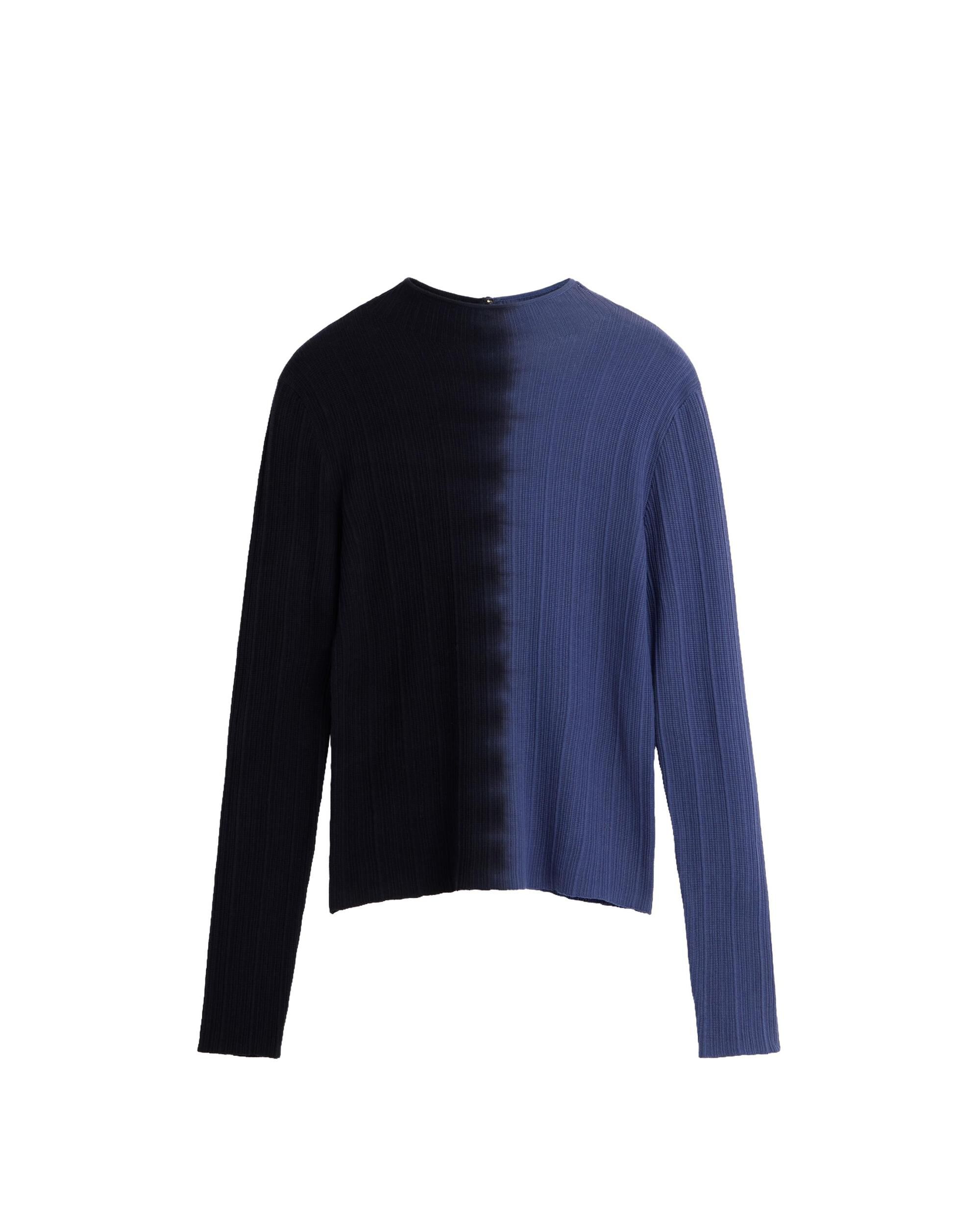 Jersey de mujer bicolor canalé - Desigual - Azul Azul-4