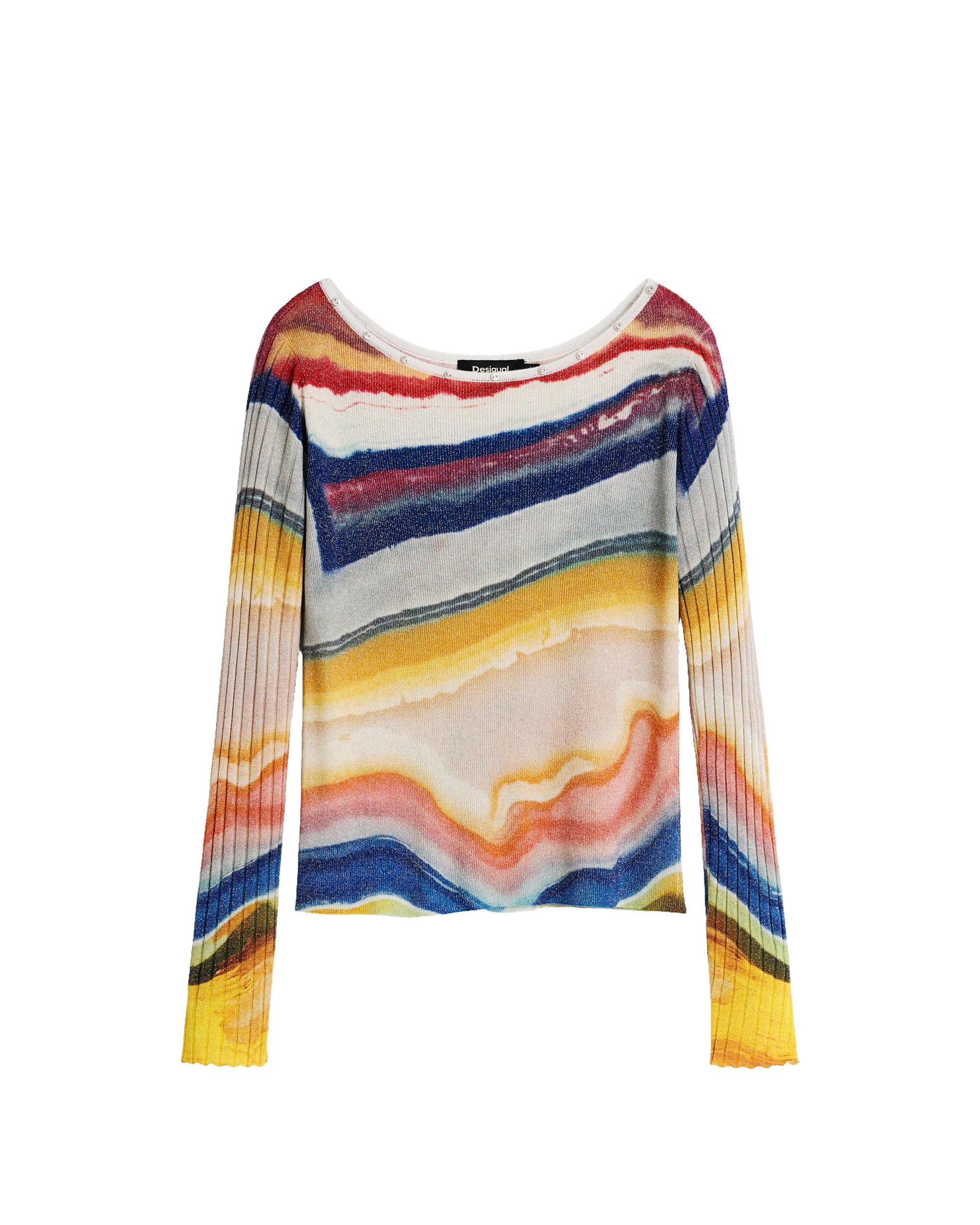 Jersey de mujer punto estampado - Desigual - Azul Azul-4