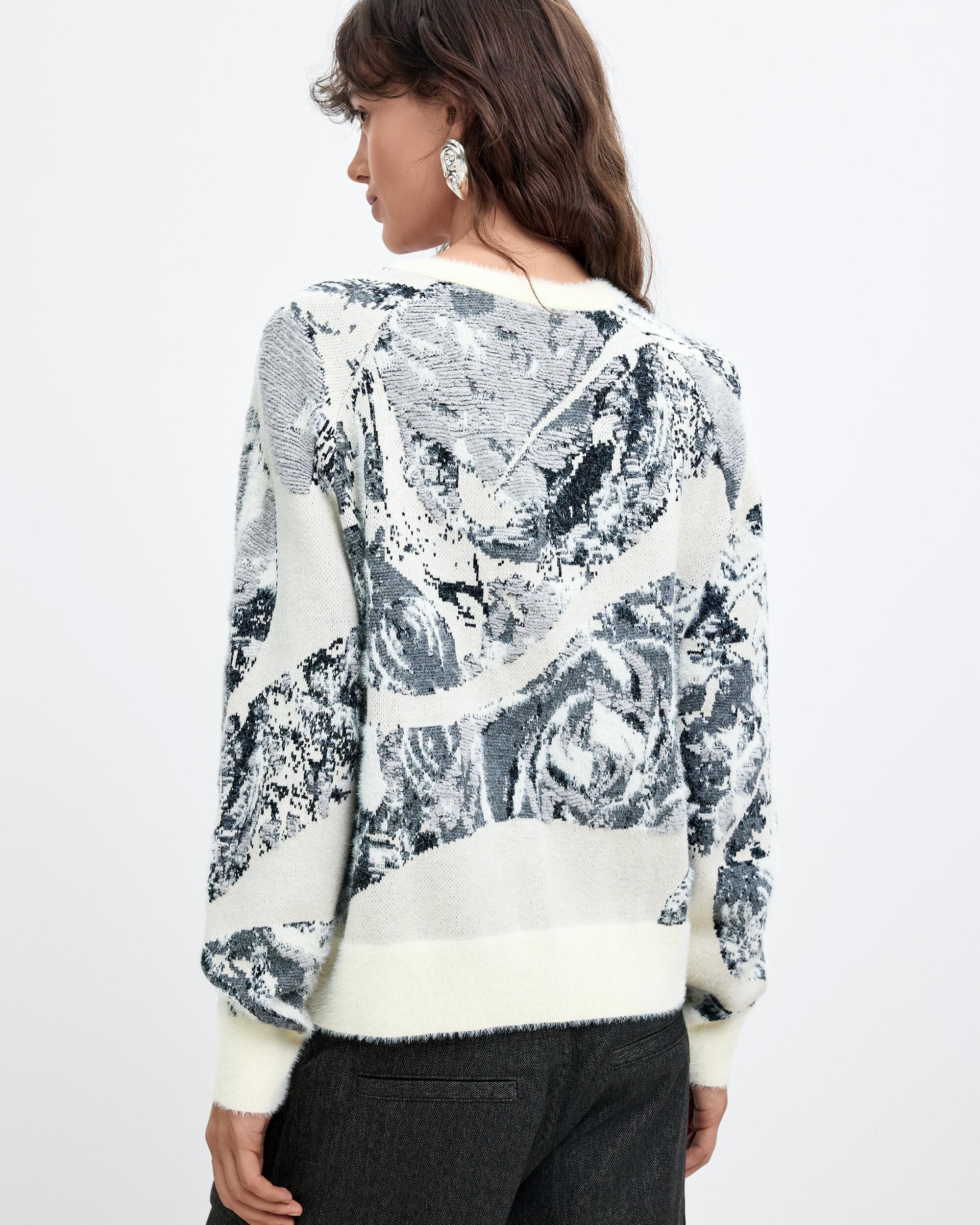 Jersey de mujer jacquard m c lacroix - Desigual - Blanco Blanco-3