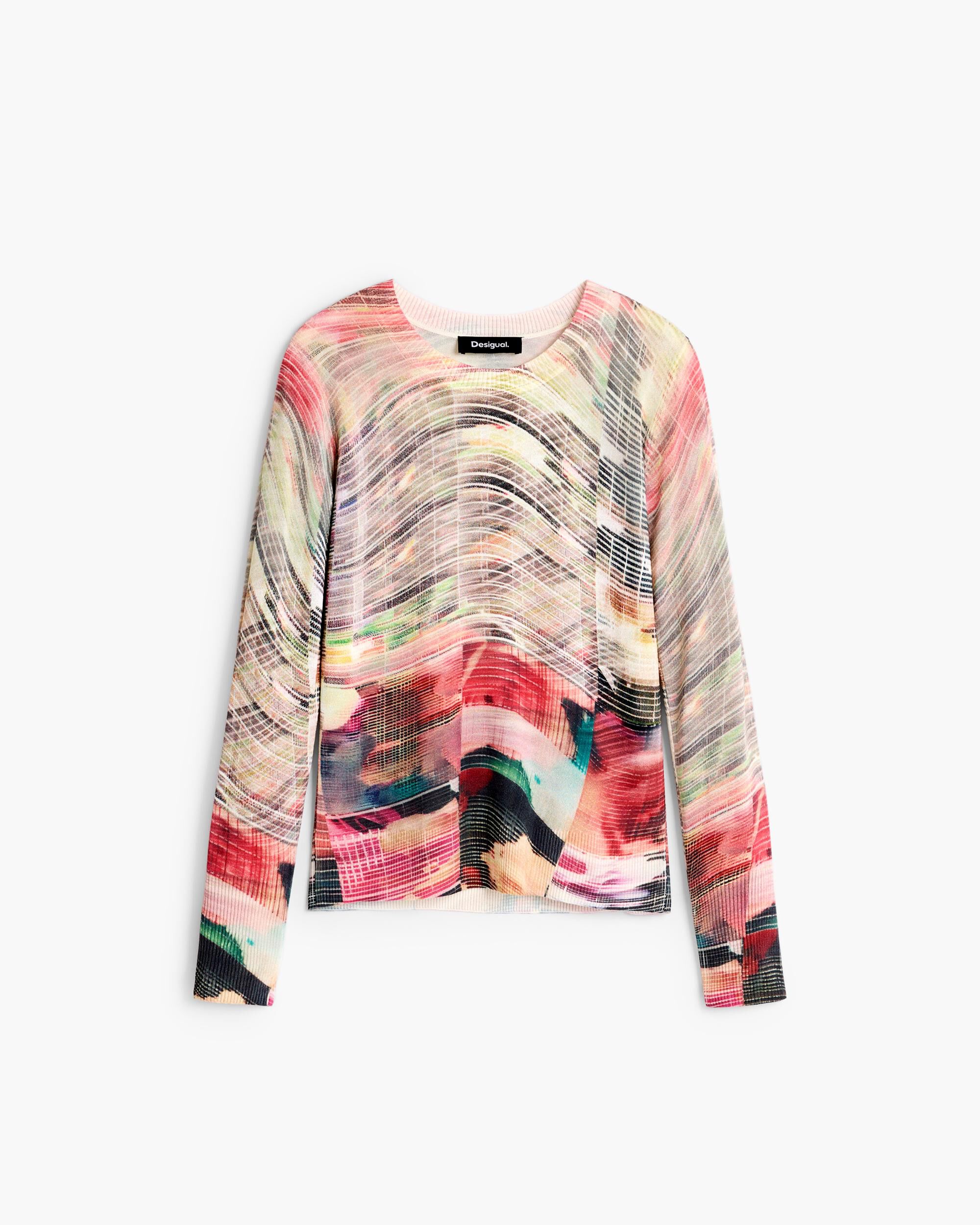Jersey de mujer estampado fino - Desigual - Rojo Rojo-4
