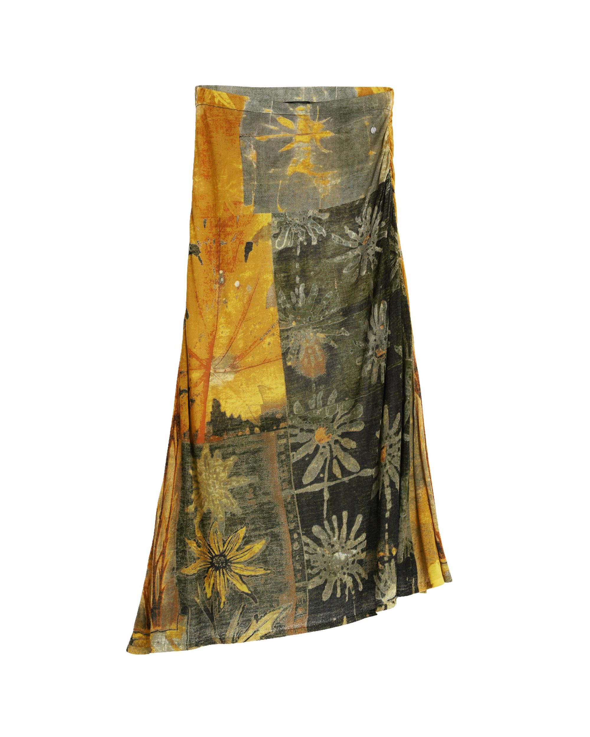 Falda larga estampada - Desigual - Verde Verde-4