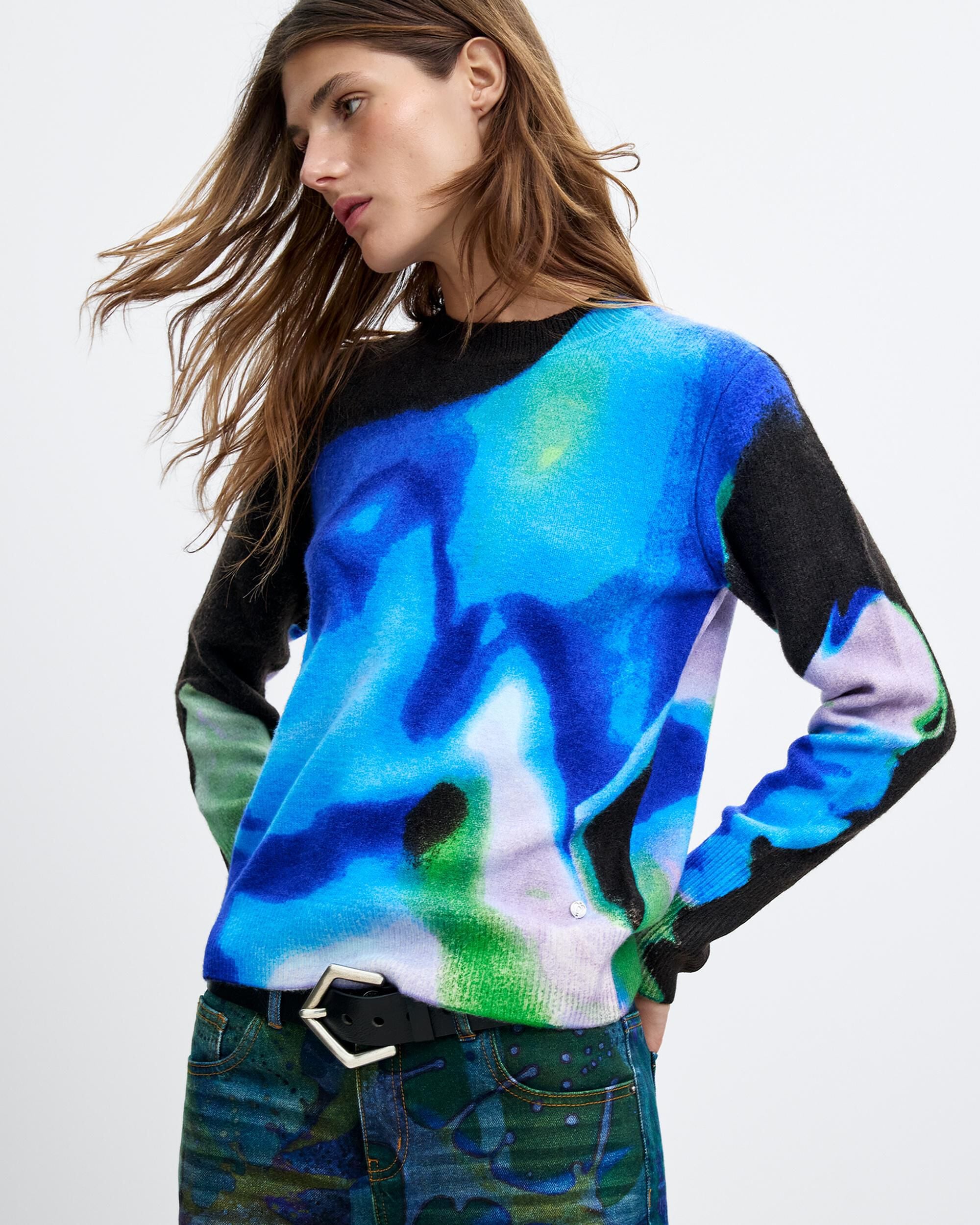 Jersey de mujer estampado m c lacroix - Desigual - Azul Azul-1