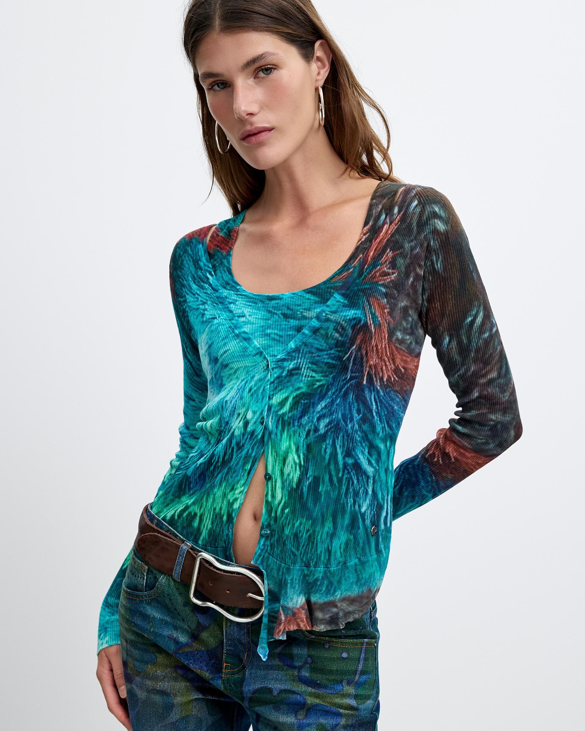 Cárdigan de mujer 2 en 1 m c lacroix - Desigual - Azul Azul-1