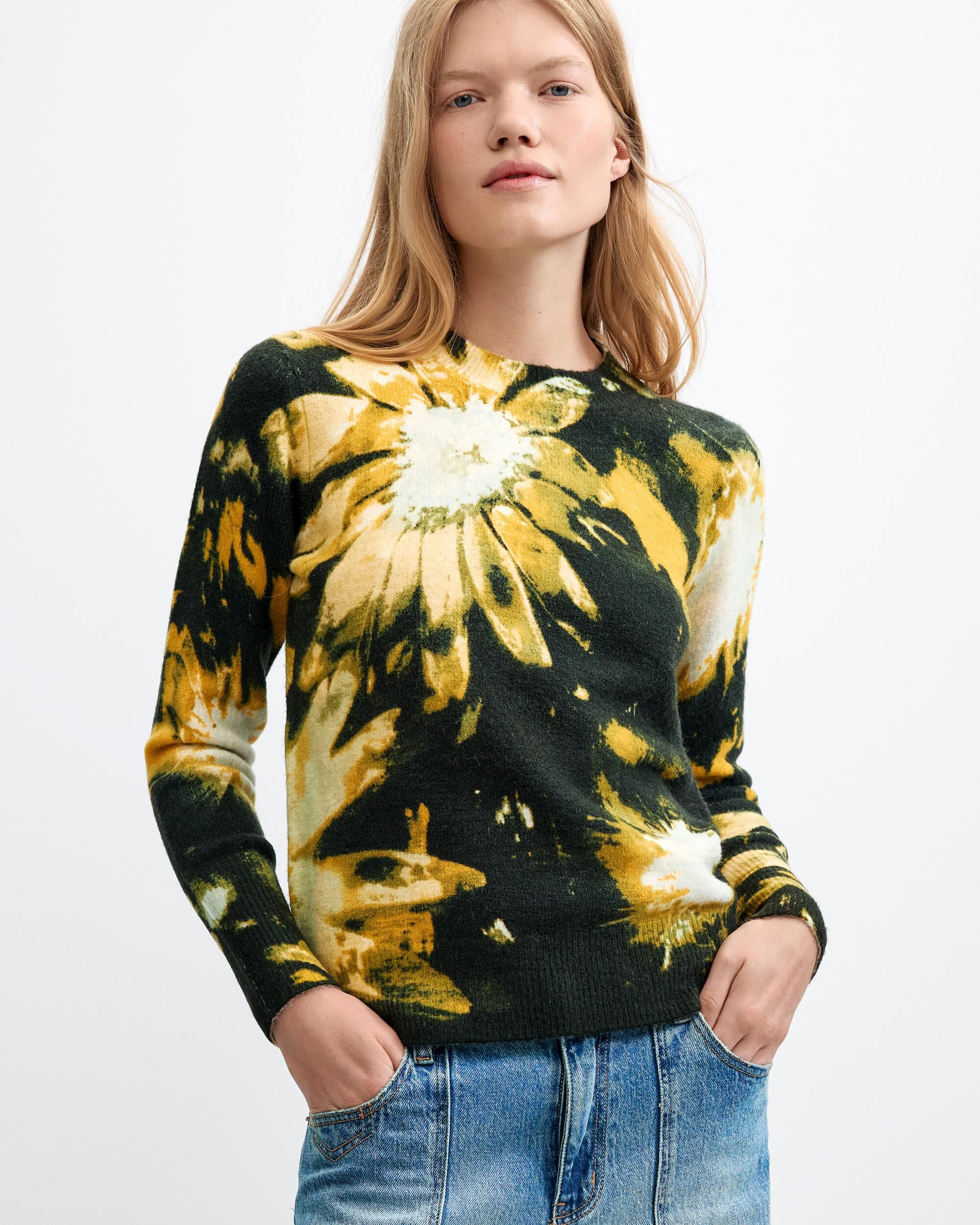 Jersey de mujer estampado floral - Desigual - Negro Negro-1