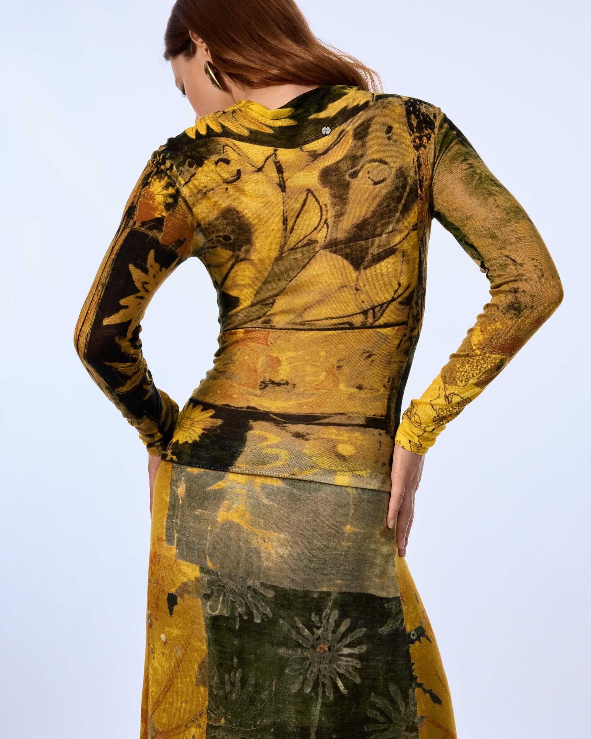 Jersey de mujer estampado fino - Desigual - Verde Verde-3