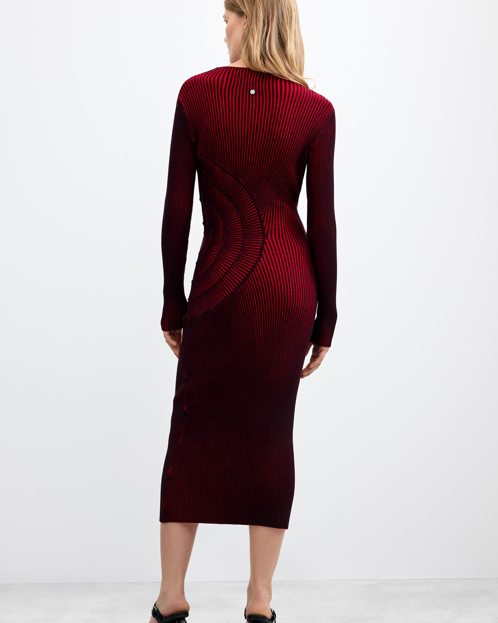 Vestido midi punto tornasolado - Desigual - Rojo Rojo-3