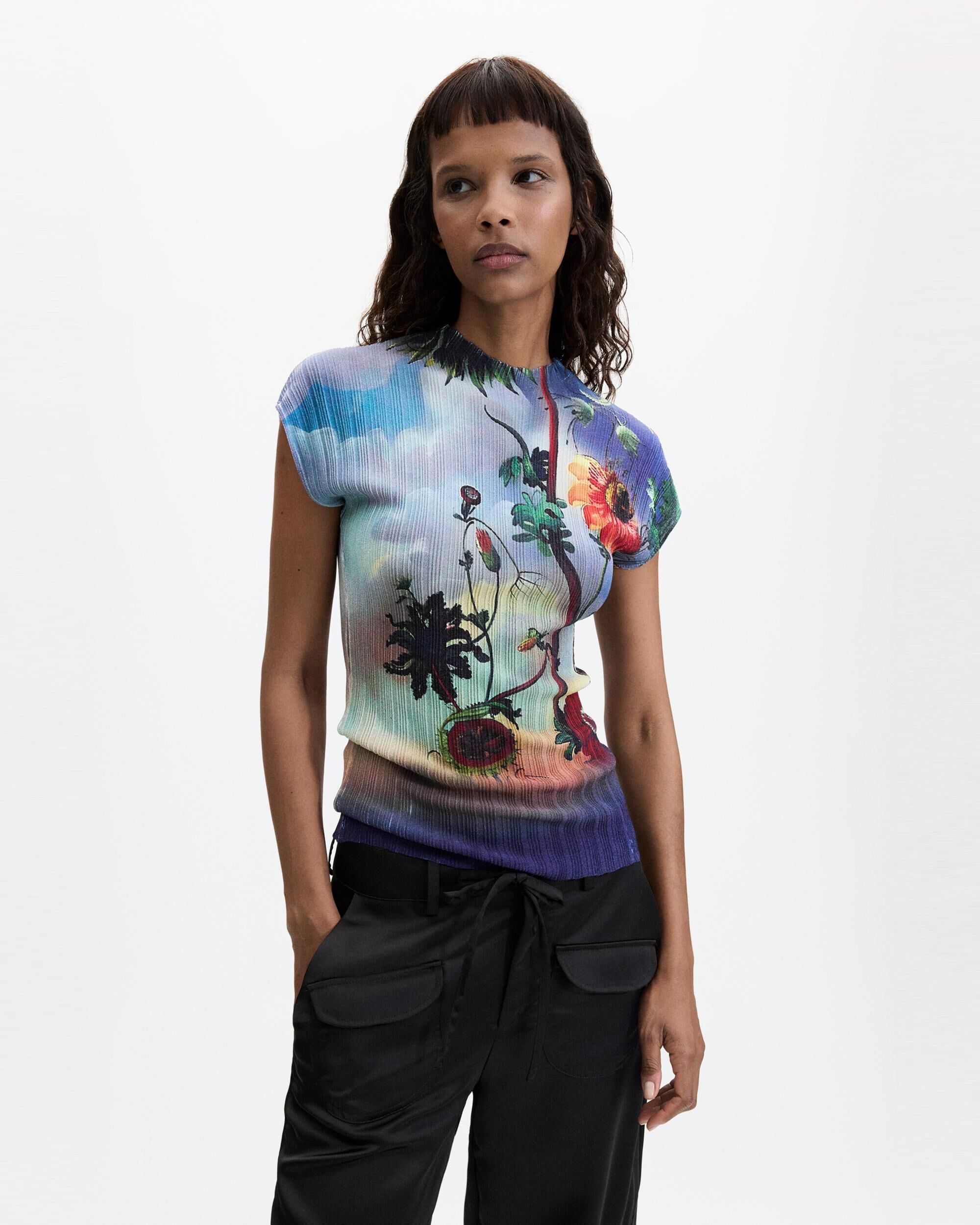 Camiseta de mujer estampada - Desigual - Azul Azul-1