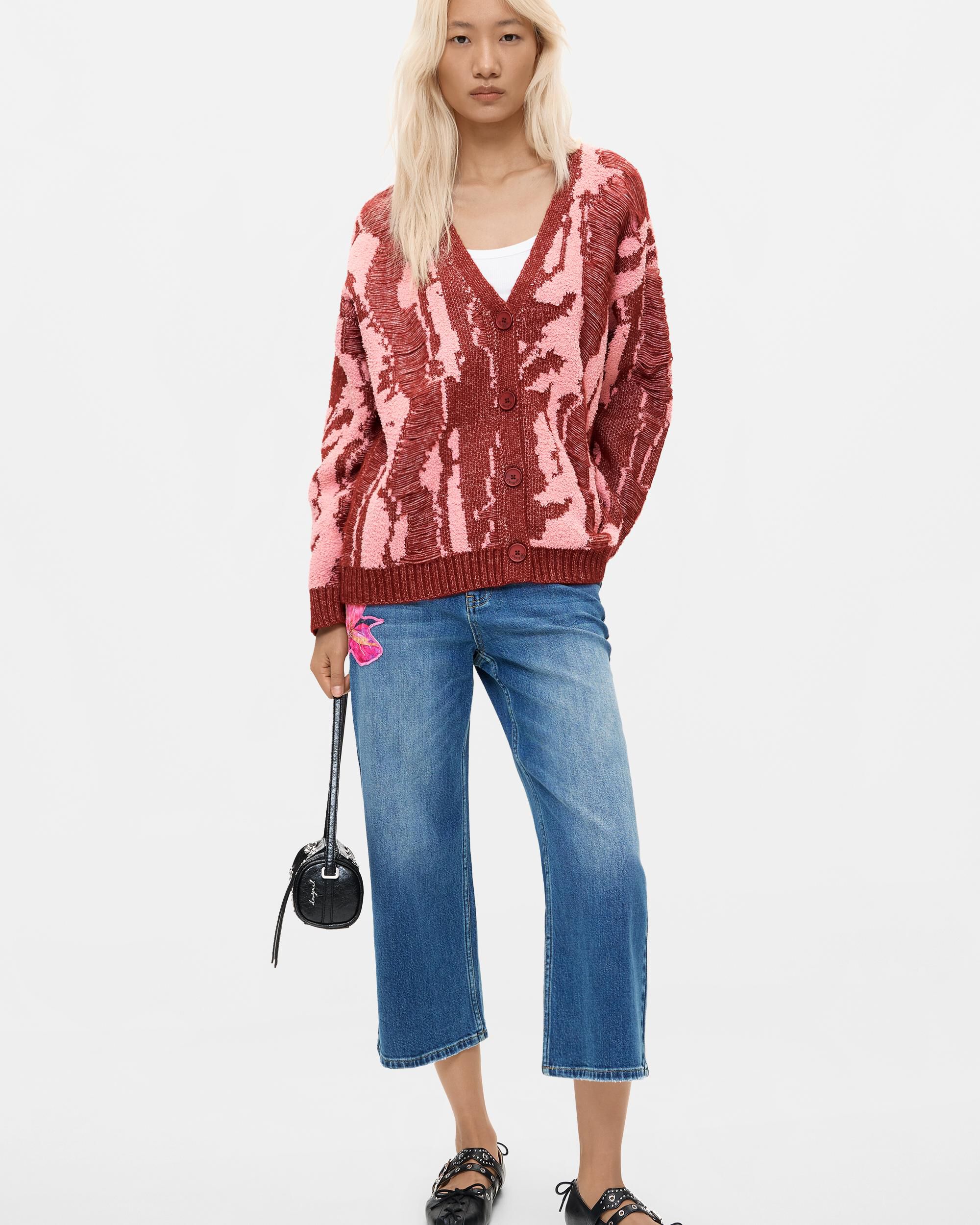 Jersey de mujer punto grueso - Desigual - Rosa Rosa-2