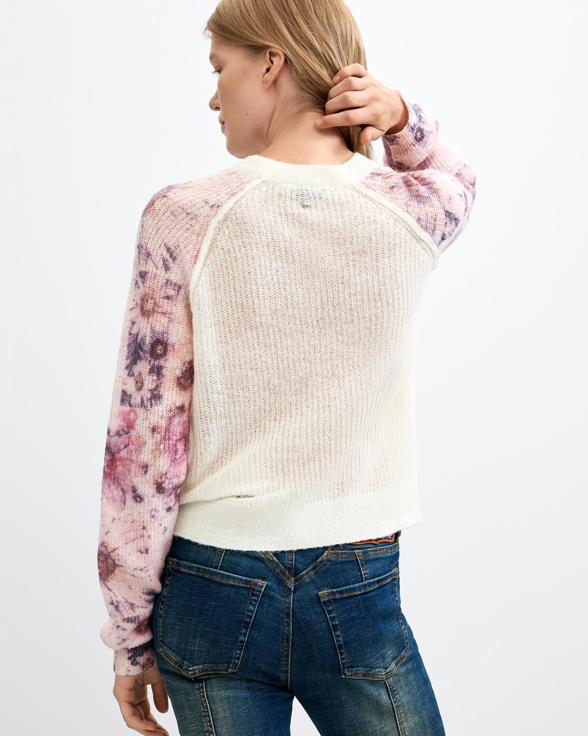 Jersey de mujer mangas estampadas - Desigual - Blanco Blanco-3