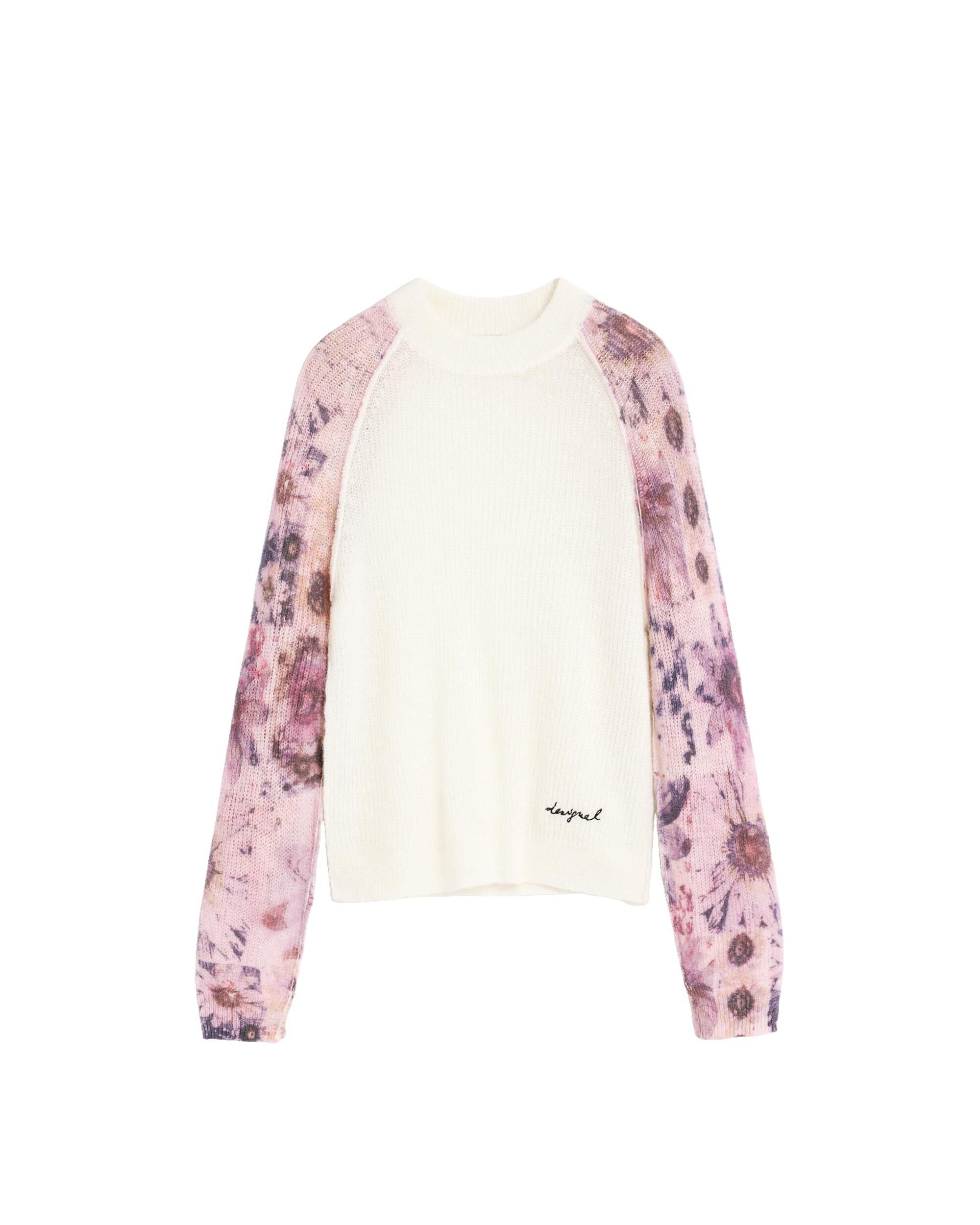 Jersey de mujer mangas estampadas - Desigual - Blanco Blanco-4