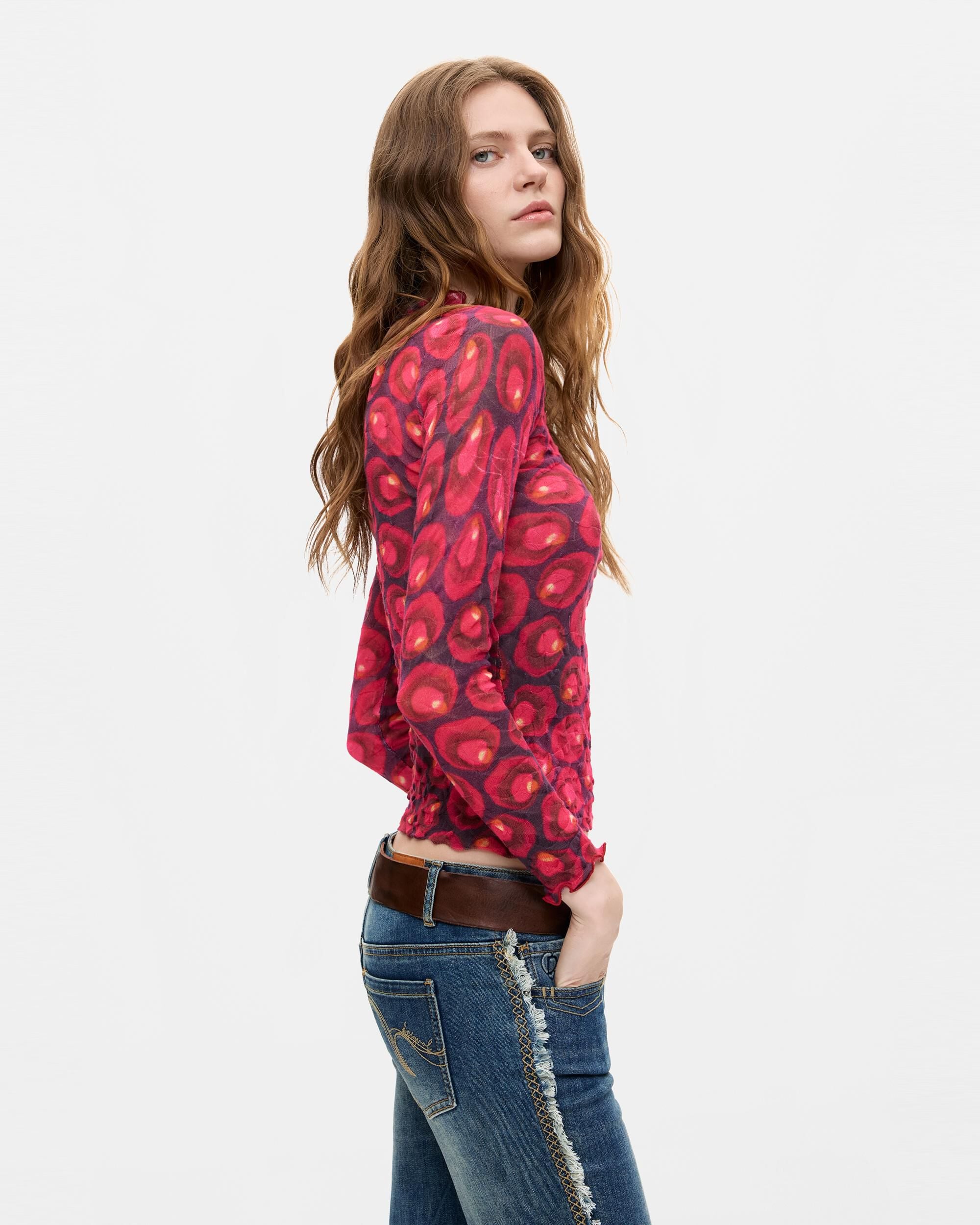 Jersey de mujer estampado 100% algodón - Desigual - Rojo Rojo-1