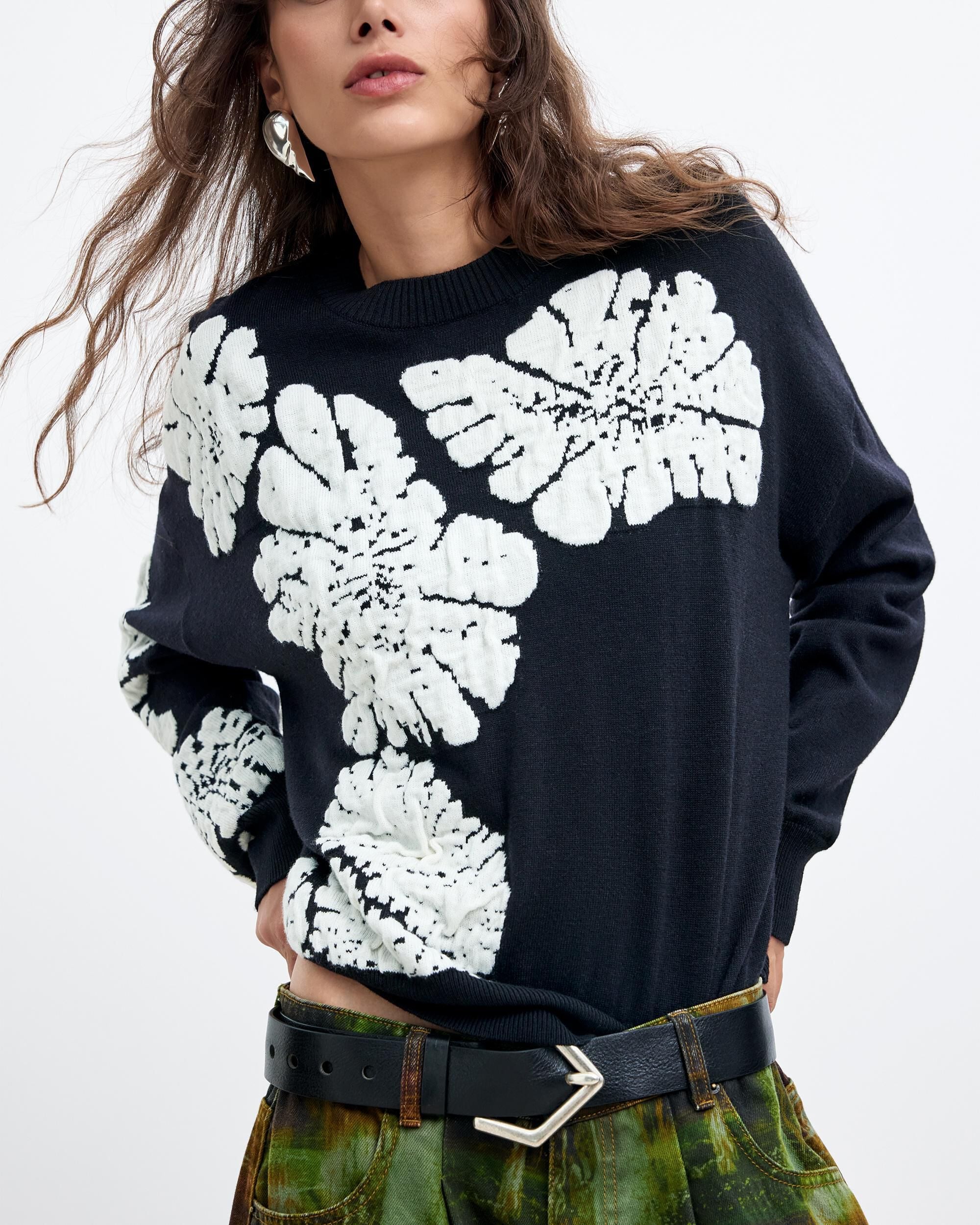 Jersey de mujer estampado m c lacroix - Desigual - Negro Negro-1