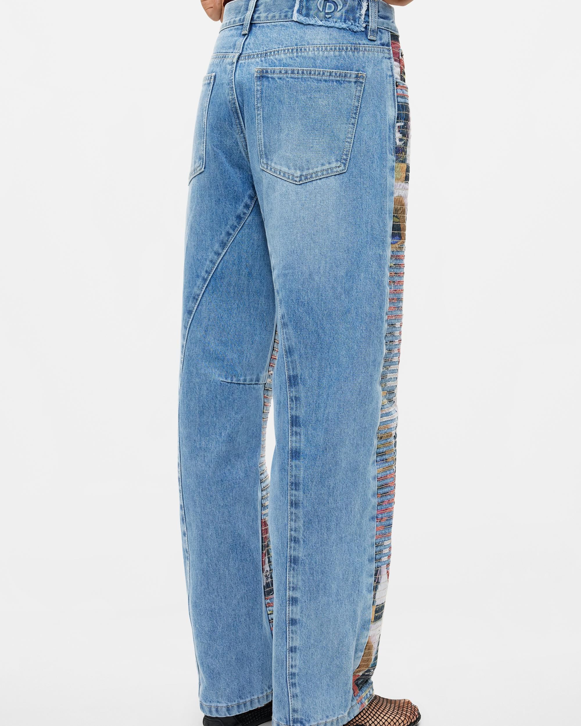 Pantalón de mujer estampado denim 100% algodón - Desigual - Azul Azul-3