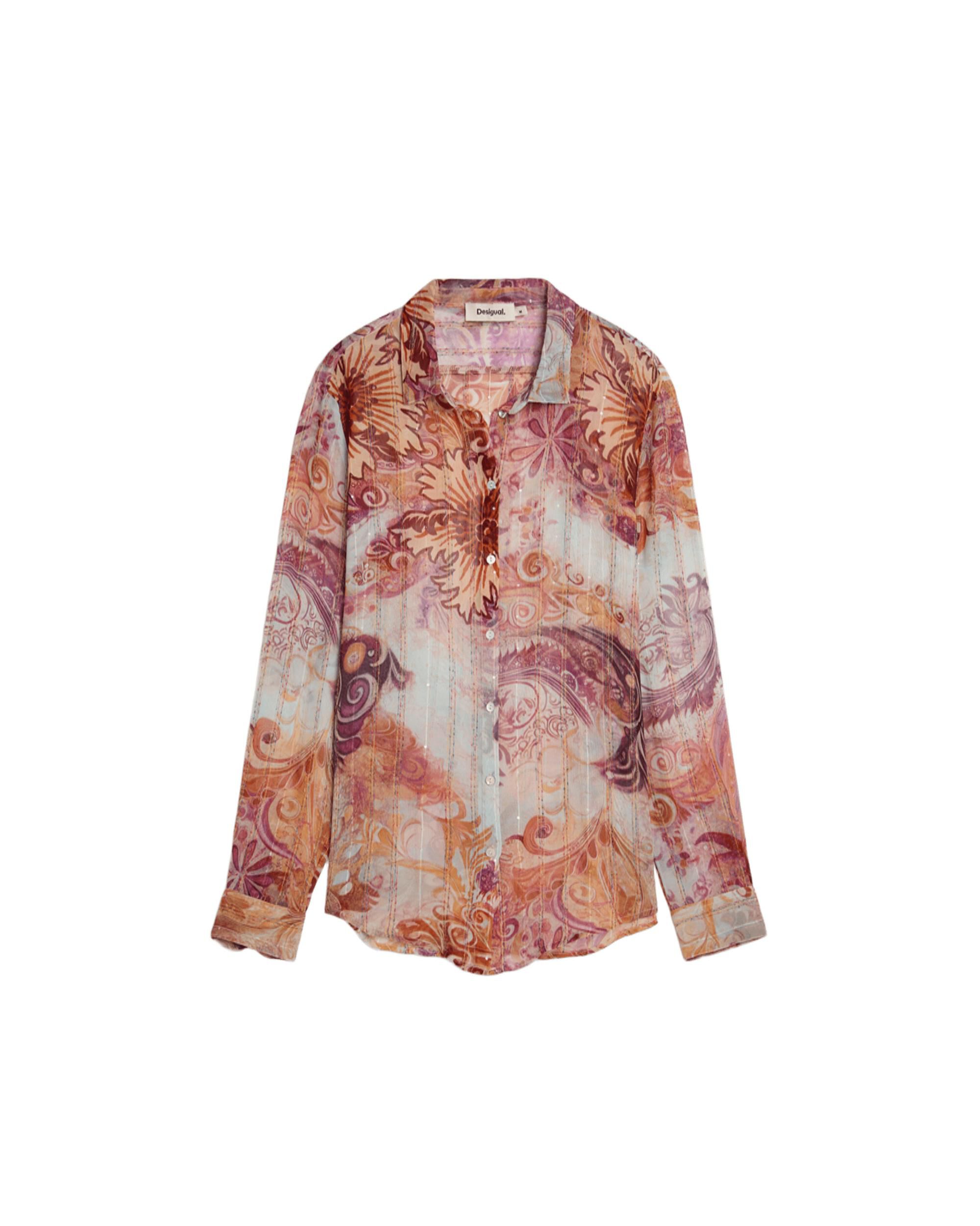 Camisa de mujer estampada paisley - Desigual - Rojo Rojo-5