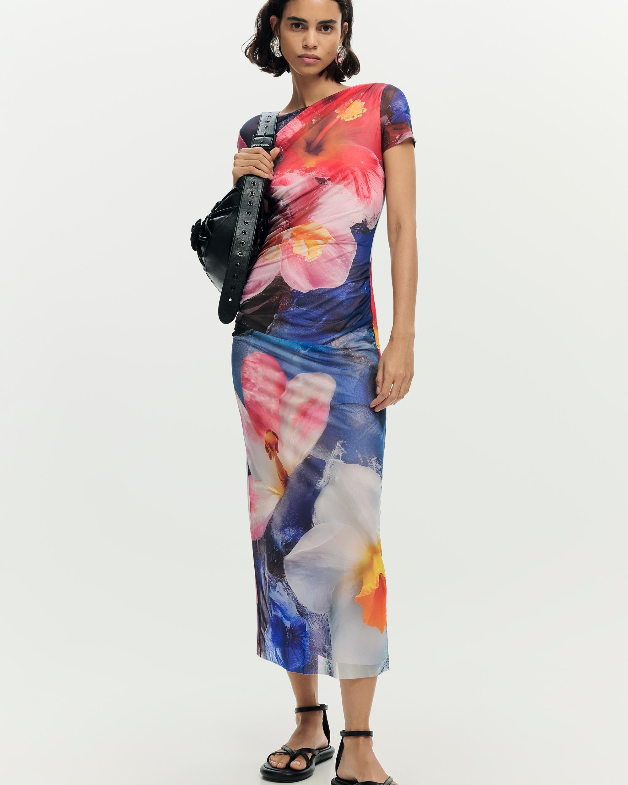 Desigual - Vestido tul estampado.