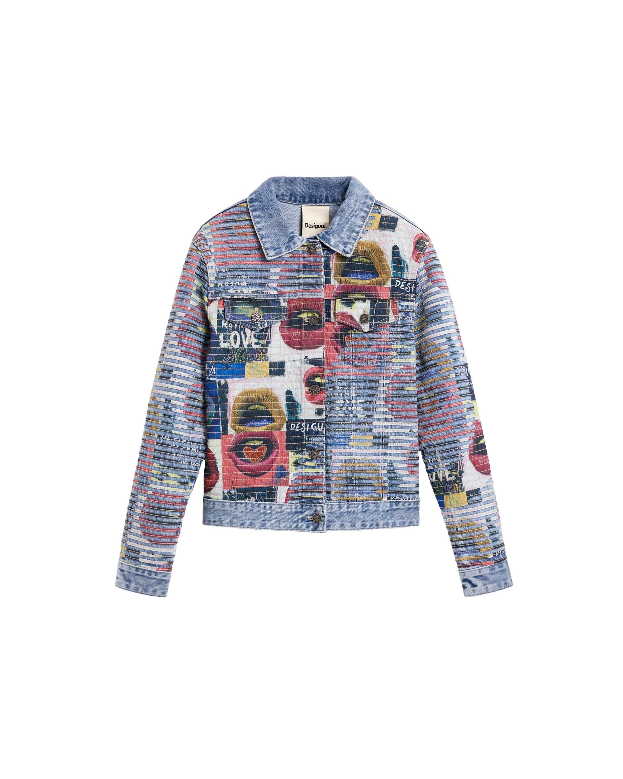 Cazadora de mujer denim estampada 100% algodón - Desigual - Azul Azul-4