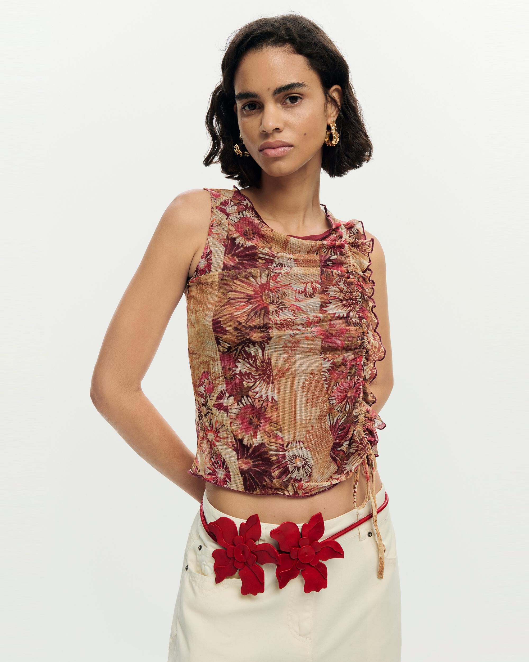 Desigual - Camiseta de mujer sin mangas estampada.