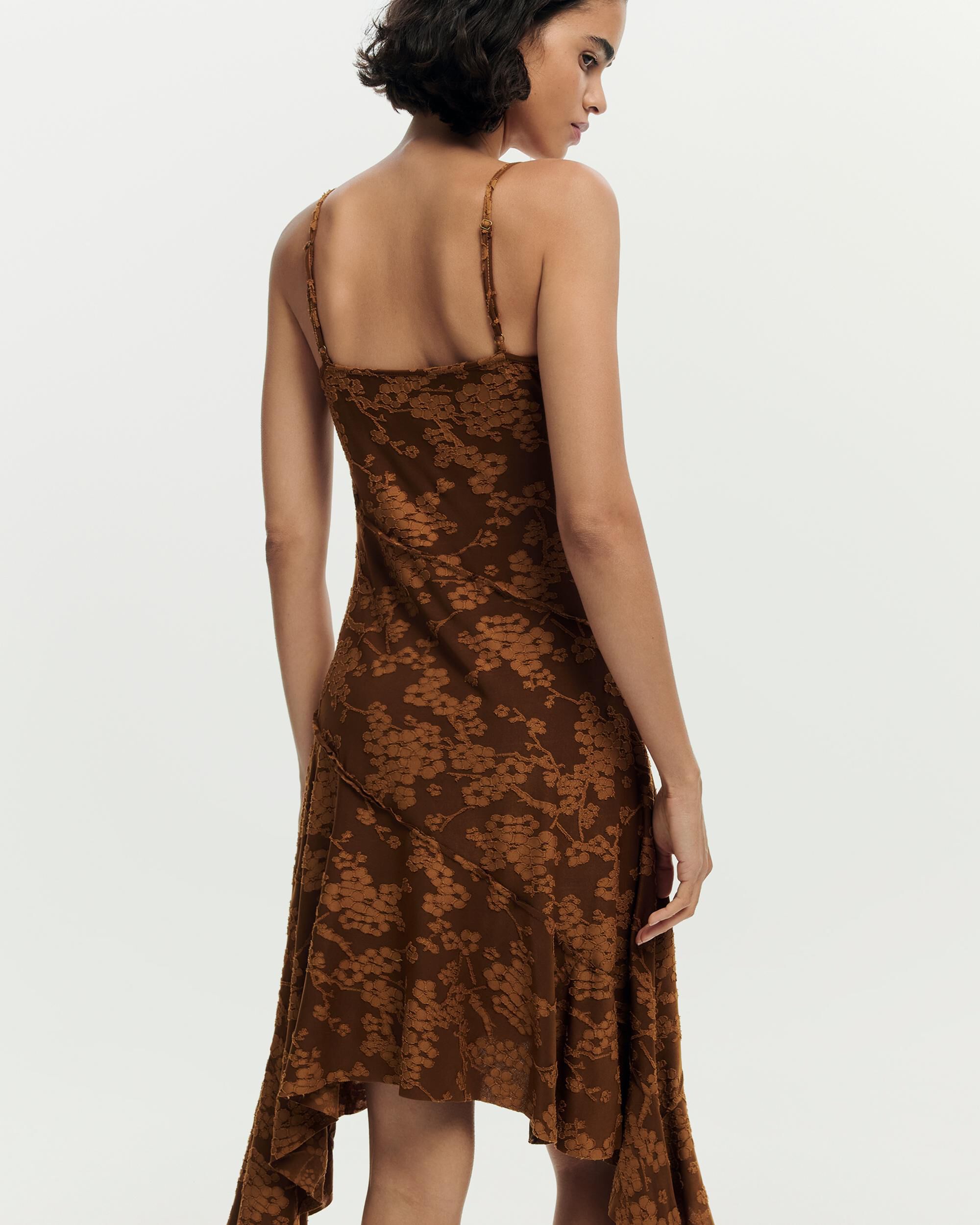 Vestido tirantes asimétrico - Desigual - Marrón Marrón-3