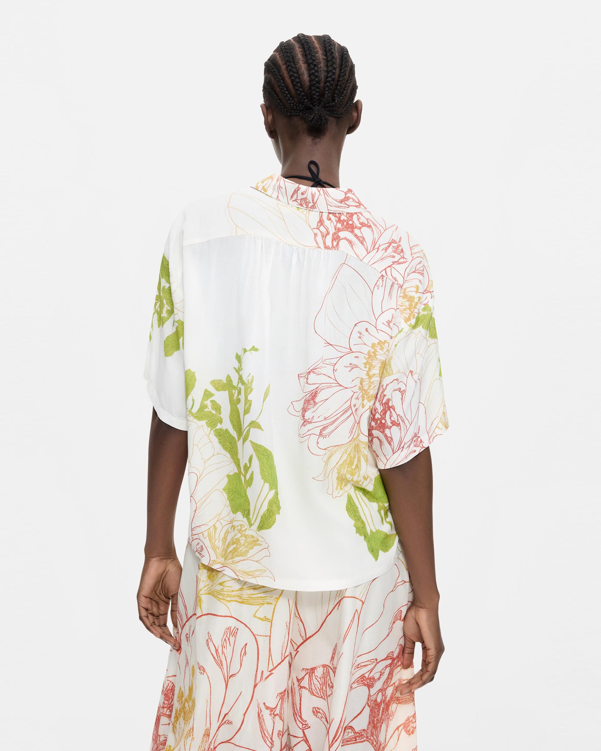 Camisa de mujer flores manga corta - Desigual - Blanco Blanco-3