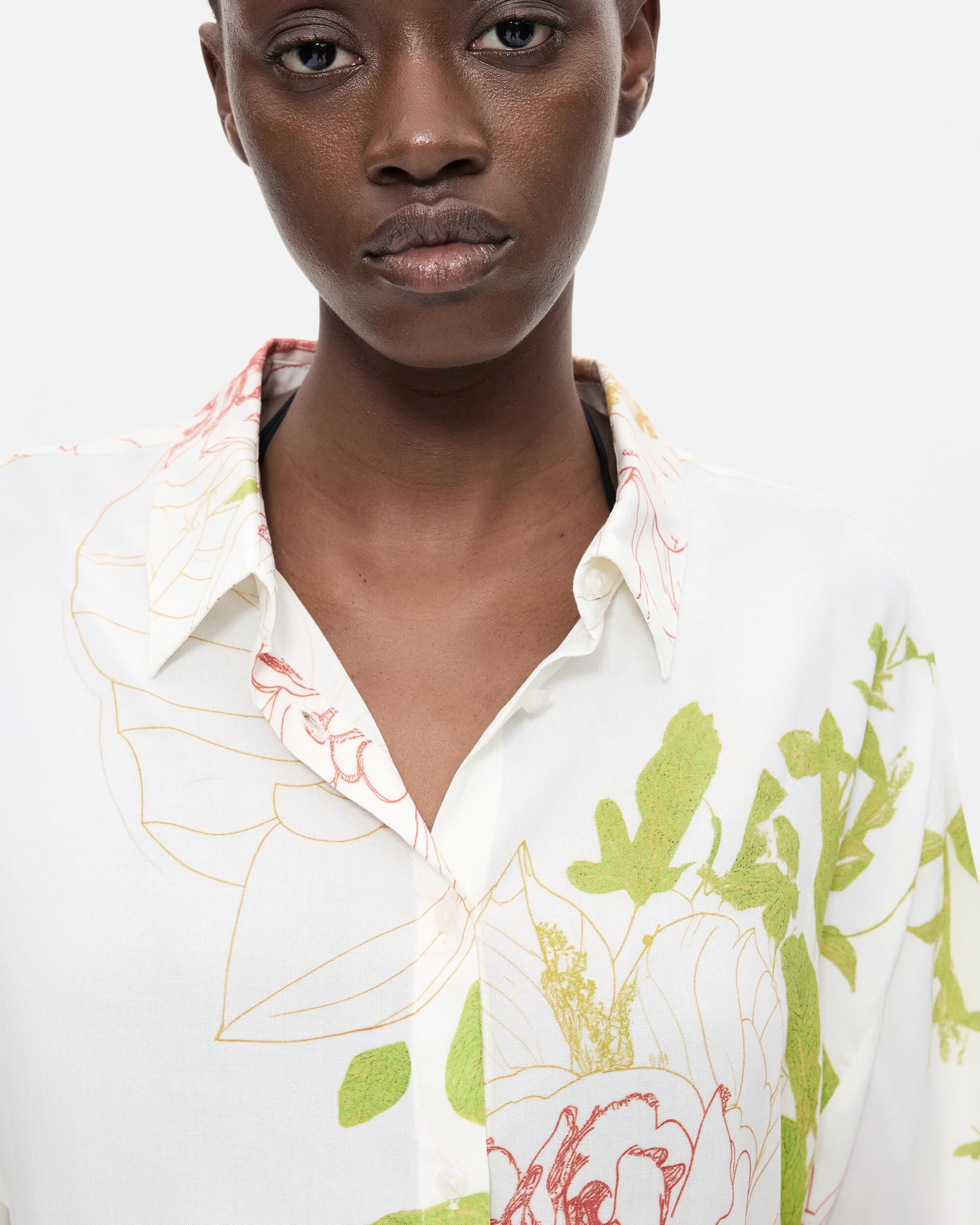 Camisa de mujer flores manga corta - Desigual - Blanco Blanco-4