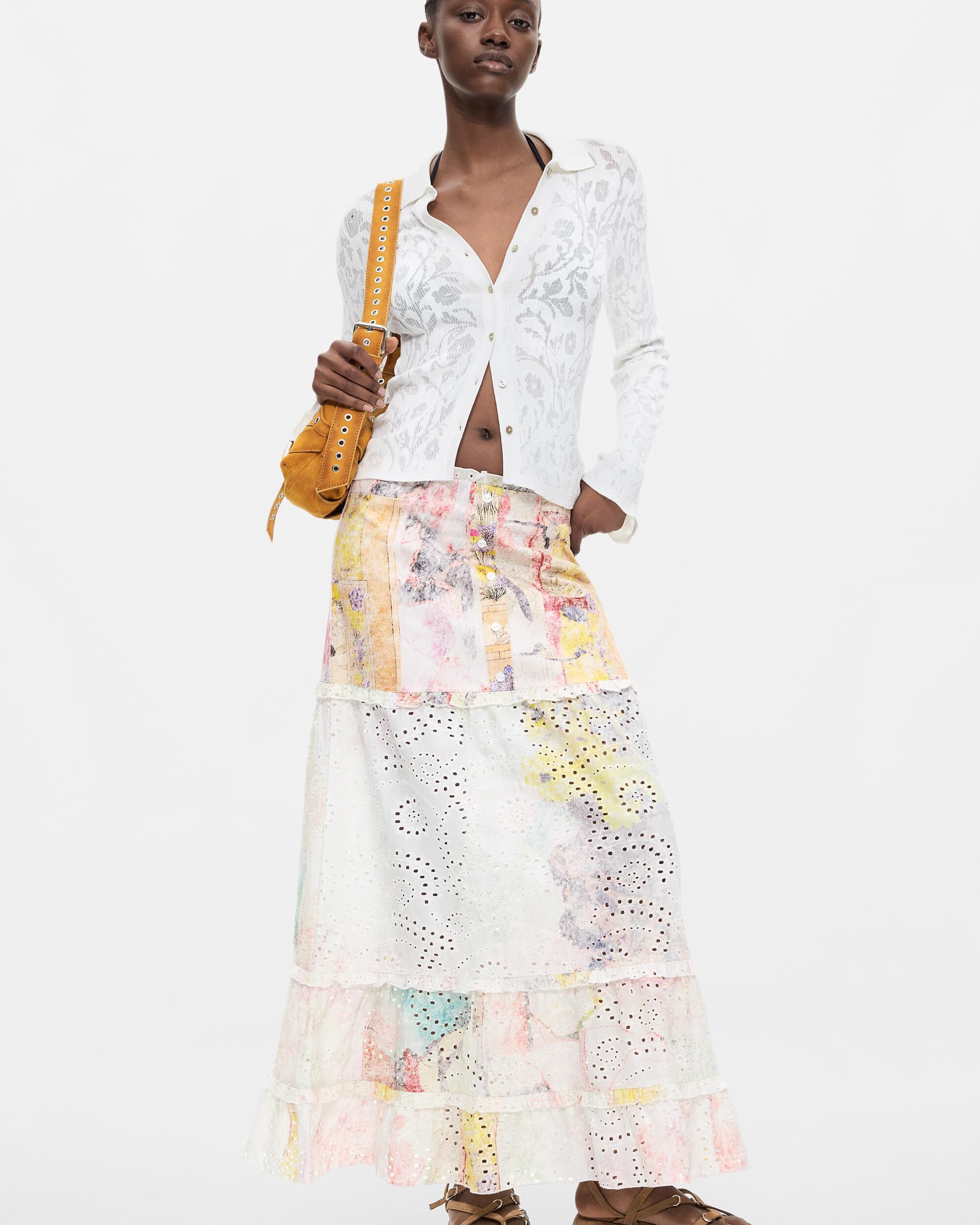 Desigual - Falda estampada flores.