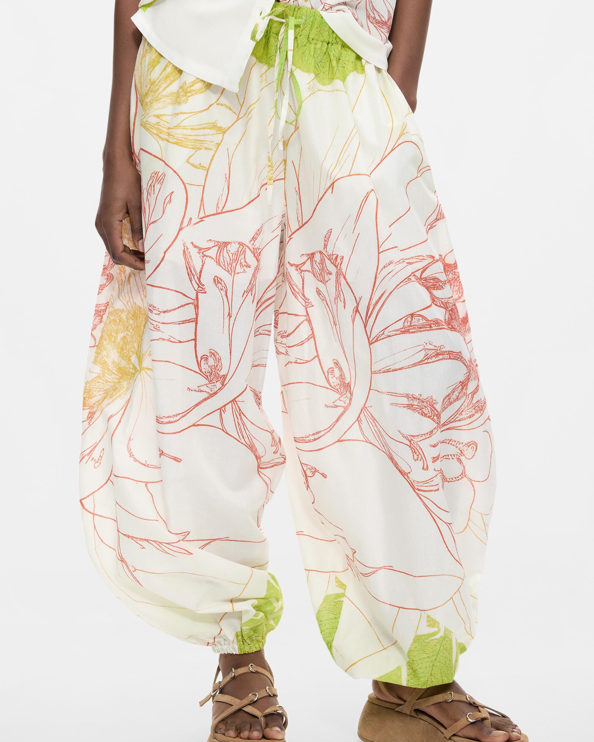 Pantalón de mujer globo 100% algodón - Desigual - Verde Verde-2