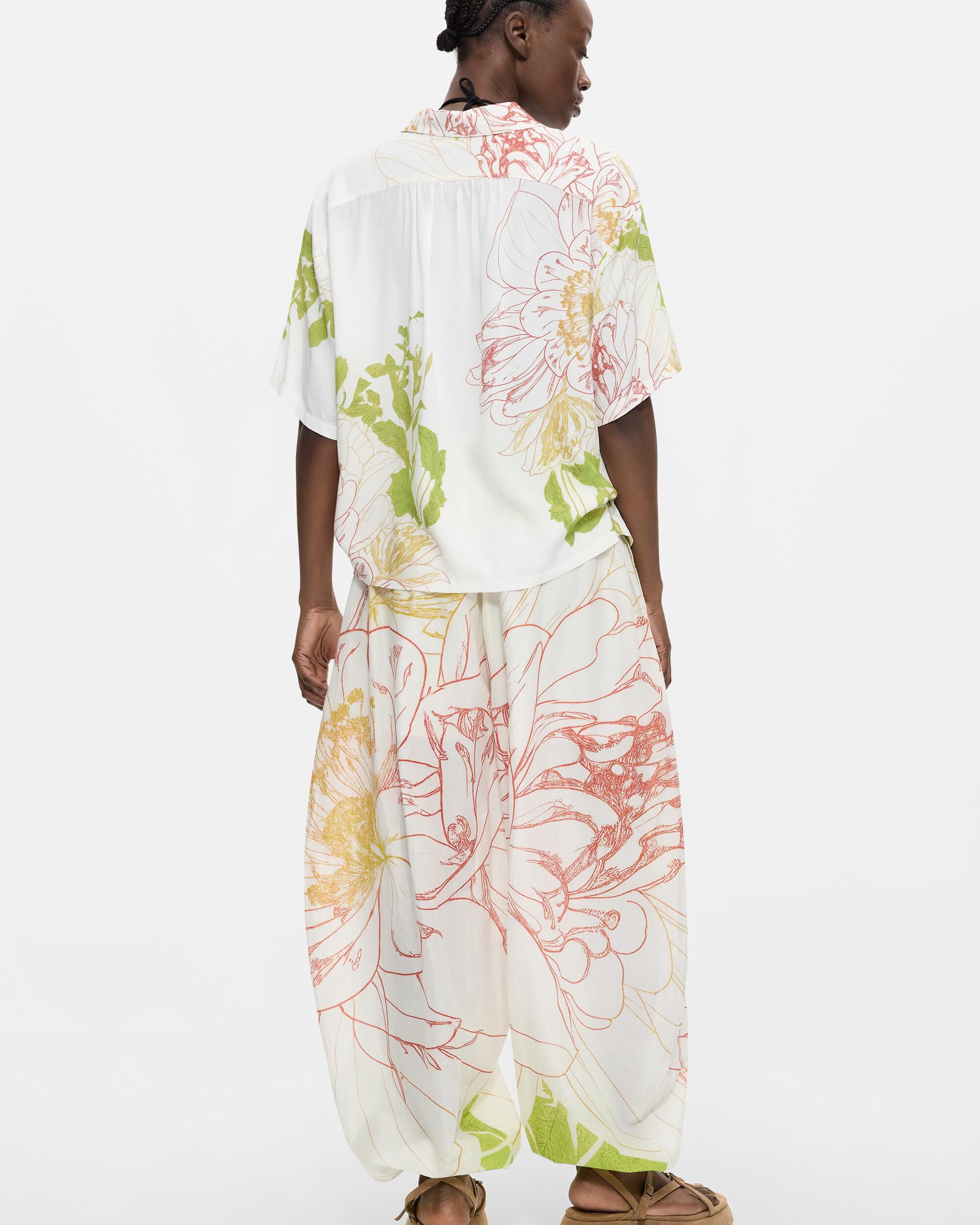 Pantalón de mujer globo 100% algodón - Desigual - Verde Verde-3