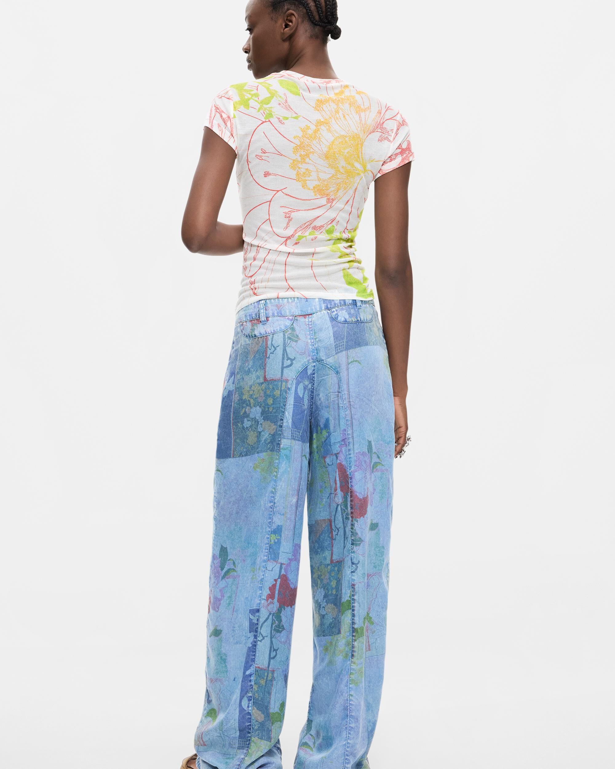 Pantalón de mujer efecto denim tencel - Desigual - Azul Azul-3