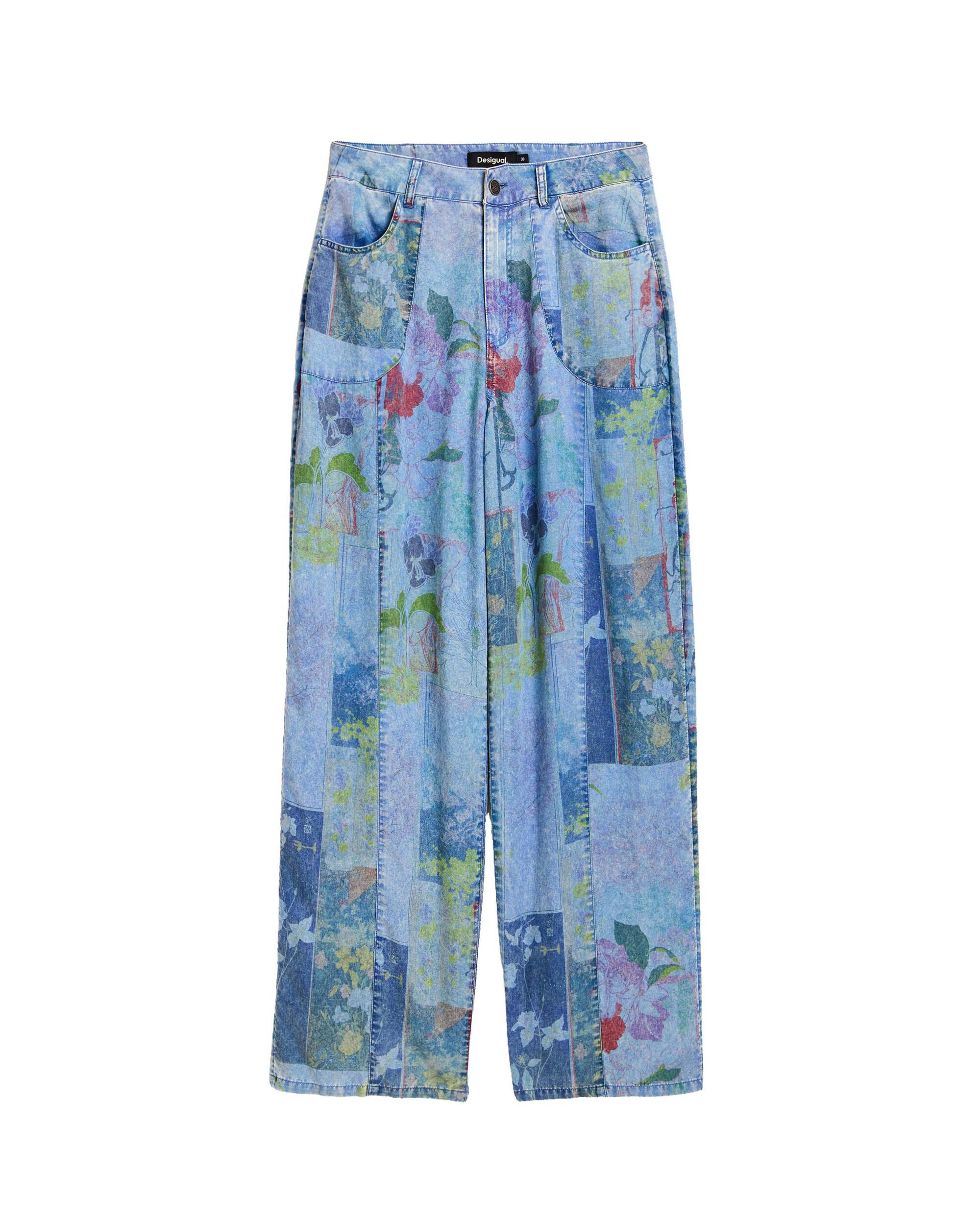 Pantalón de mujer efecto denim tencel - Desigual - Azul Azul-4