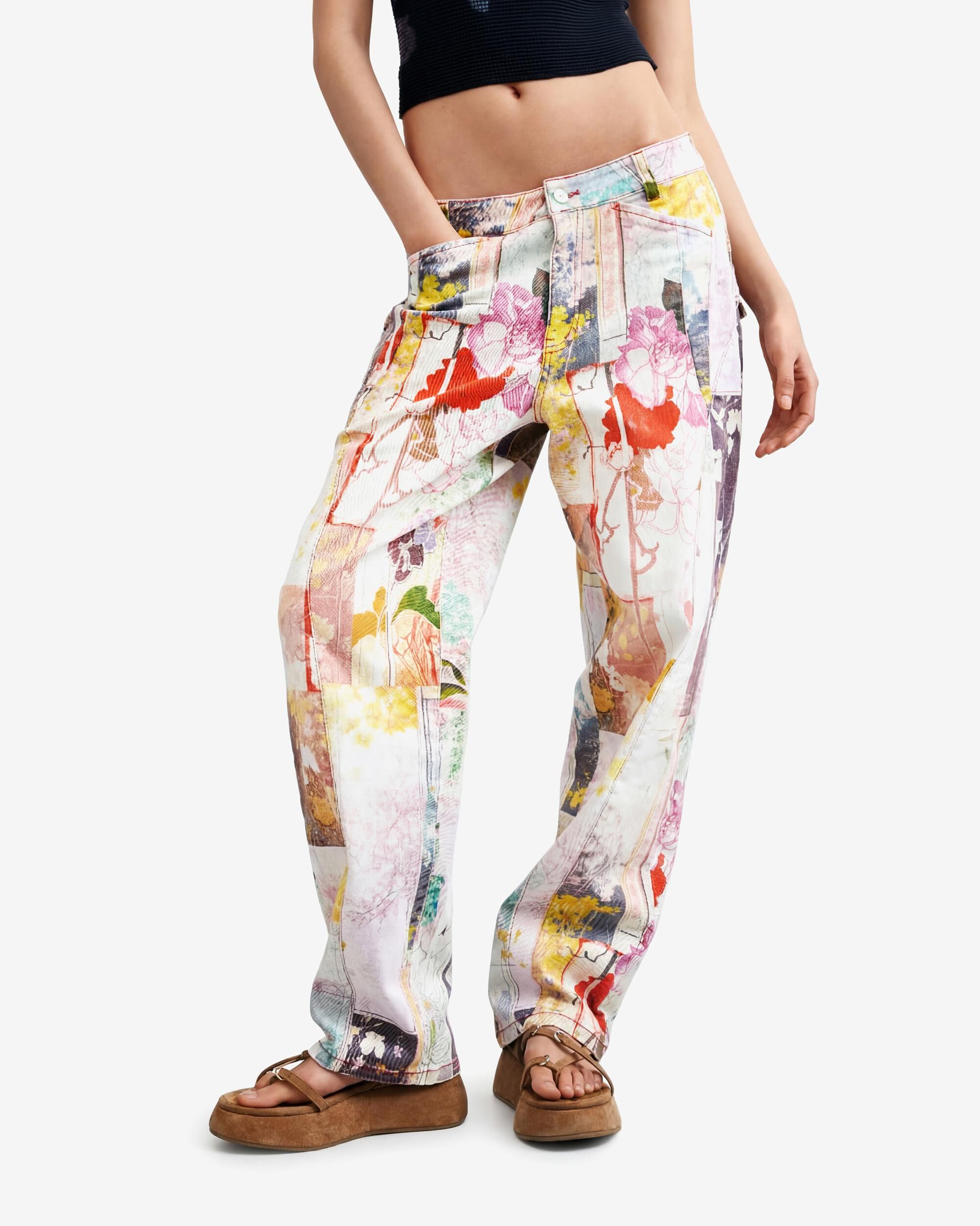 Pantalón de mujer vaquero estampado - Desigual - Multicolor Multicolor-2