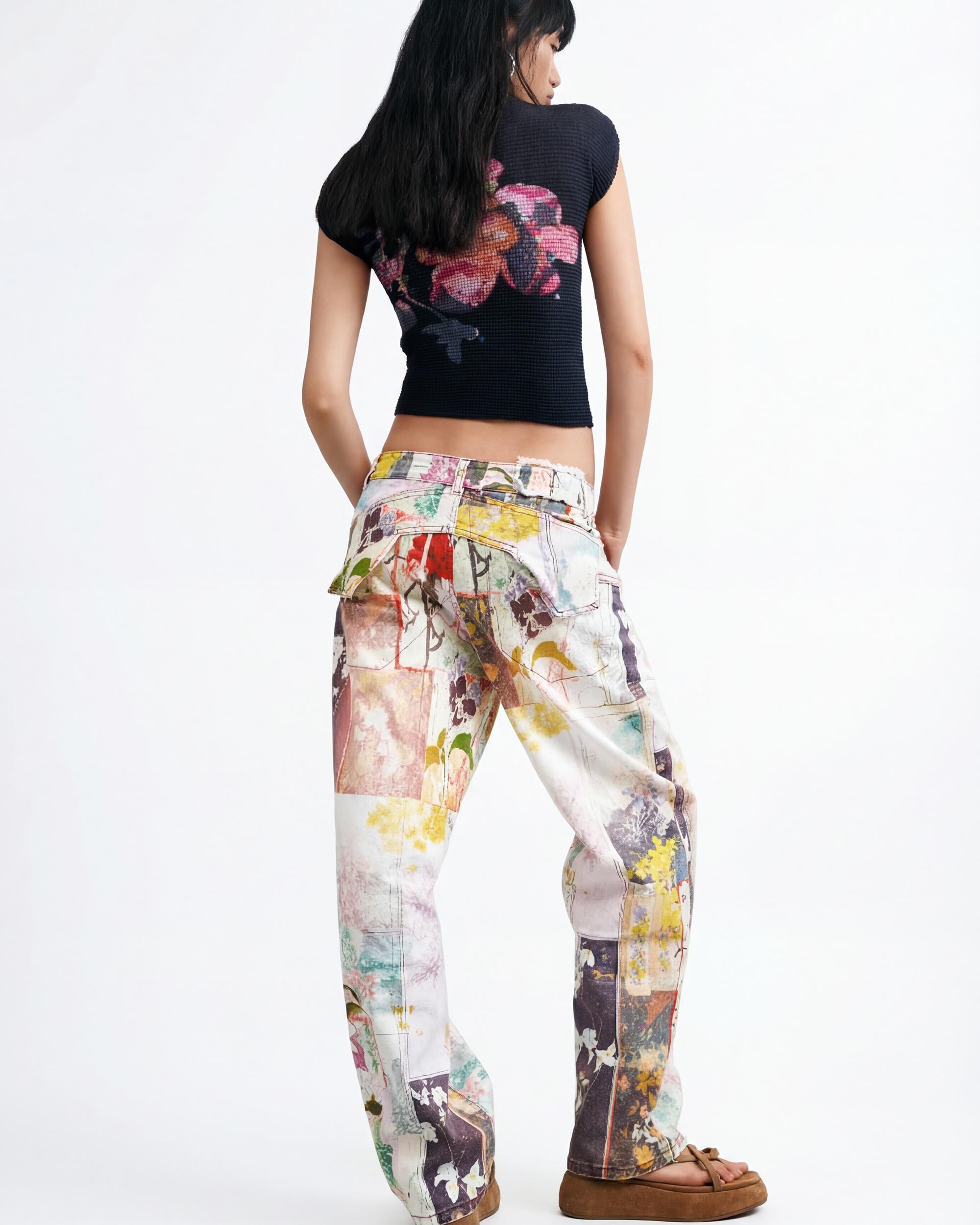 Pantalón de mujer vaquero estampado - Desigual - Multicolor Multicolor-3