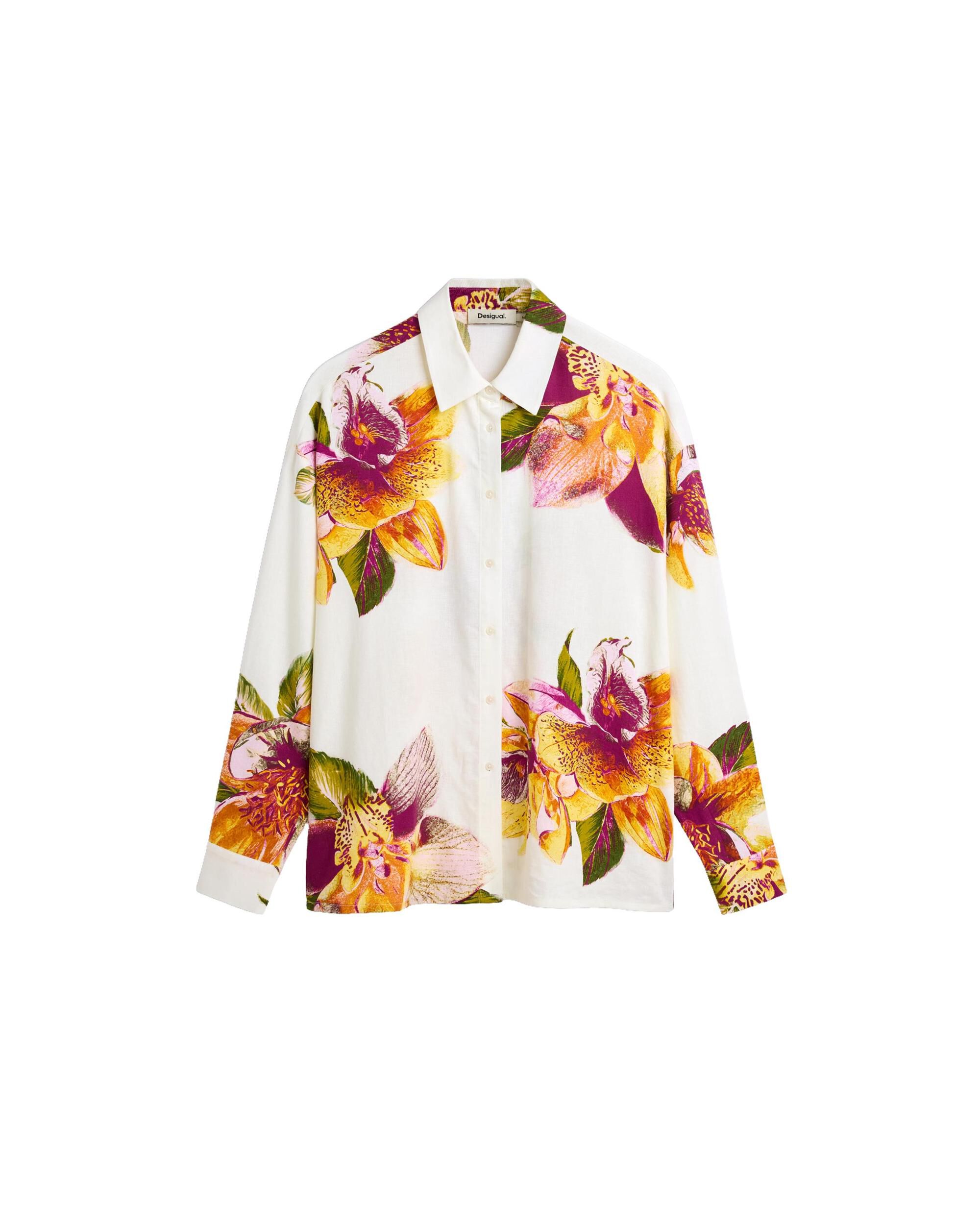 Camisa de mujer estampada flores - Desigual - Blanco Blanco-4