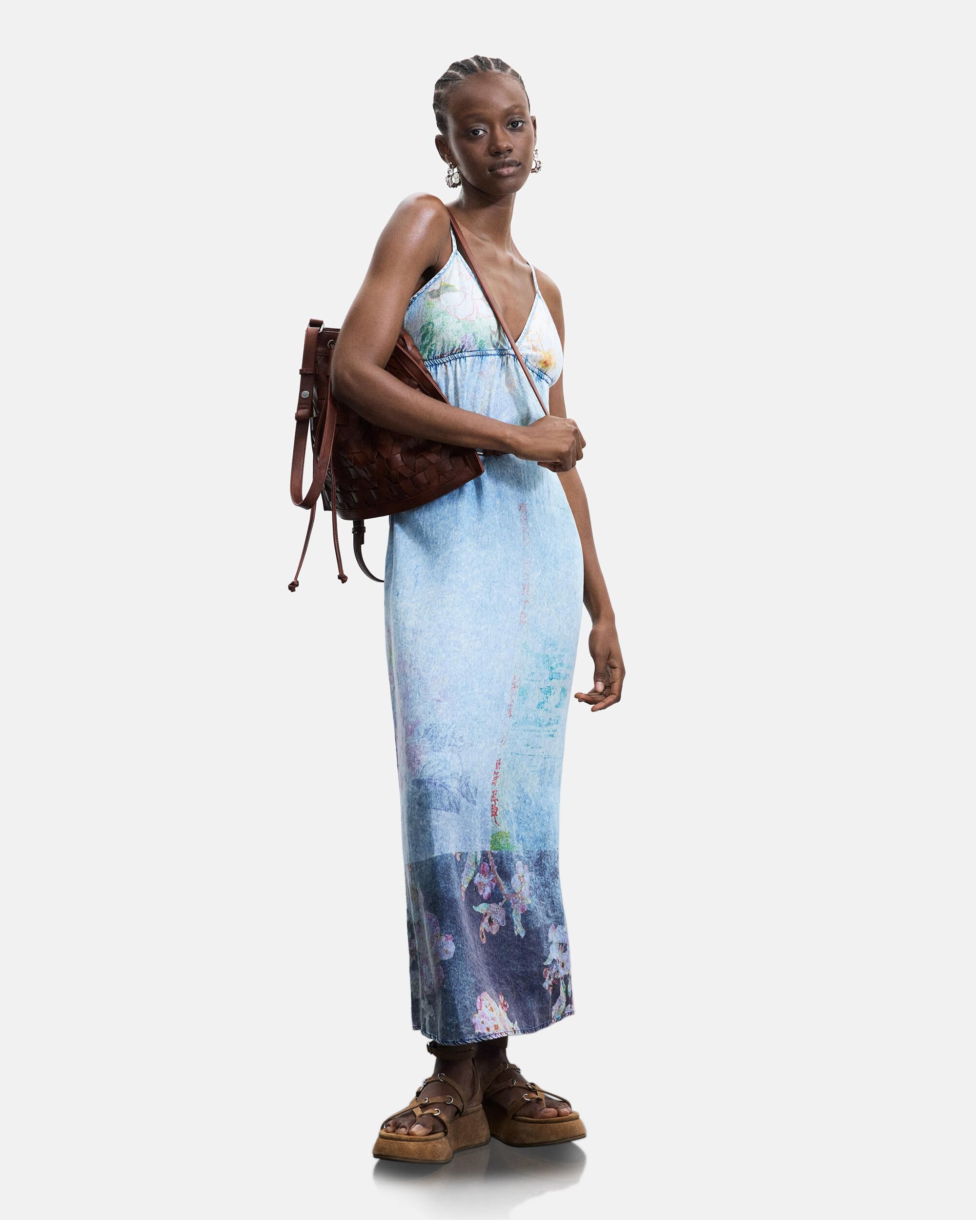 Desigual - Vestido denim tirantes largo.