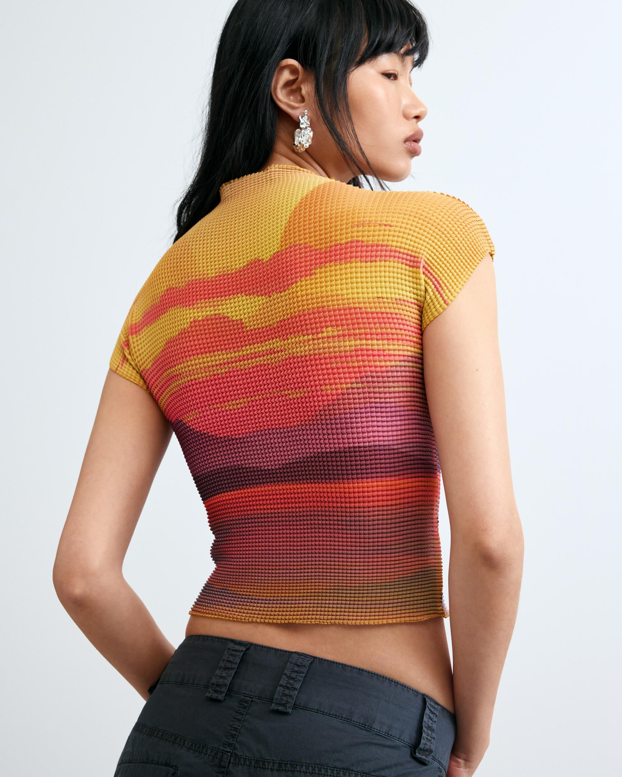 Blusa de mujer manga corta estampada - Desigual - Multicolor Multicolor-3