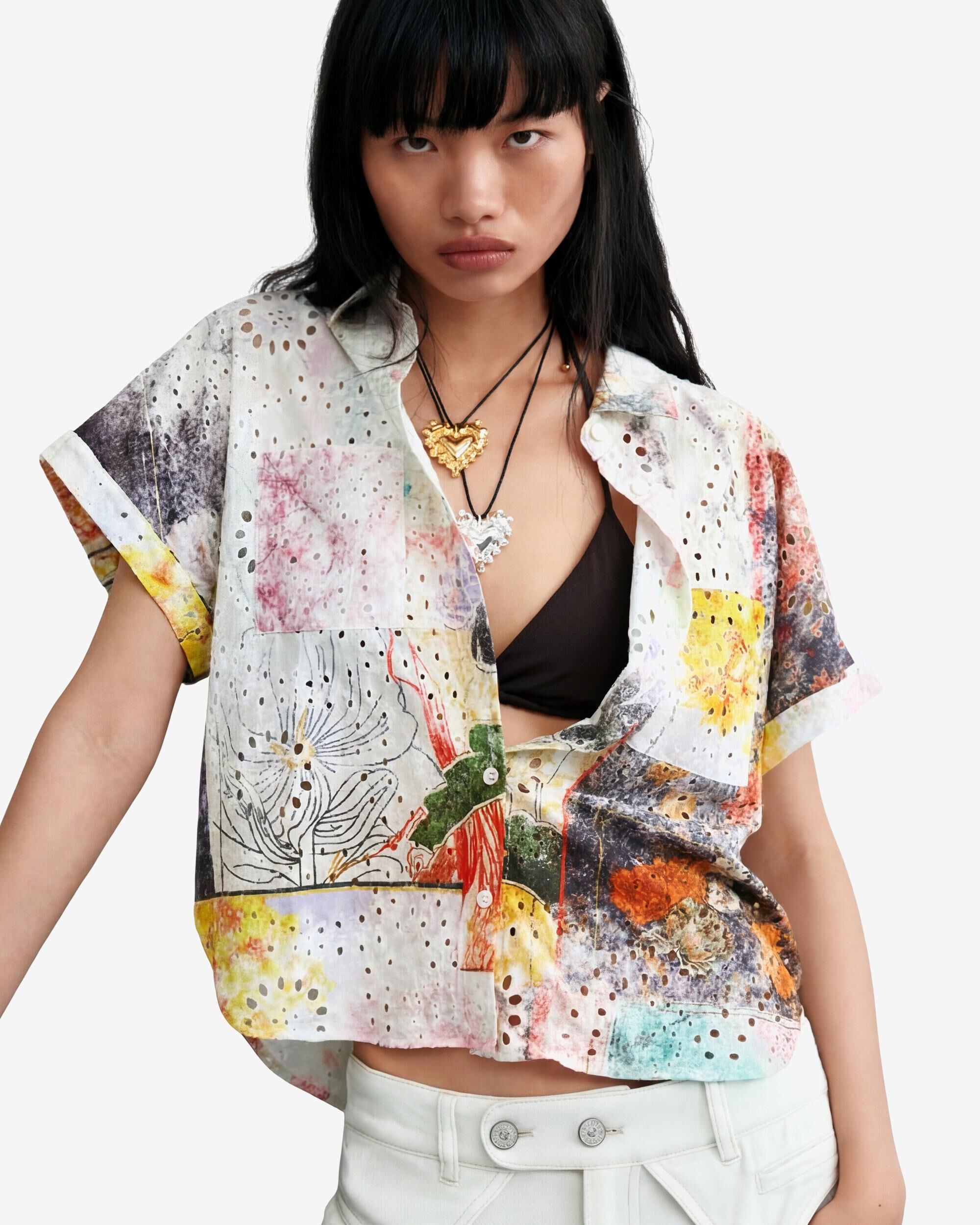Camisa de mujer manga corta 100% algodón - Desigual - Multicolor Multicolor-1