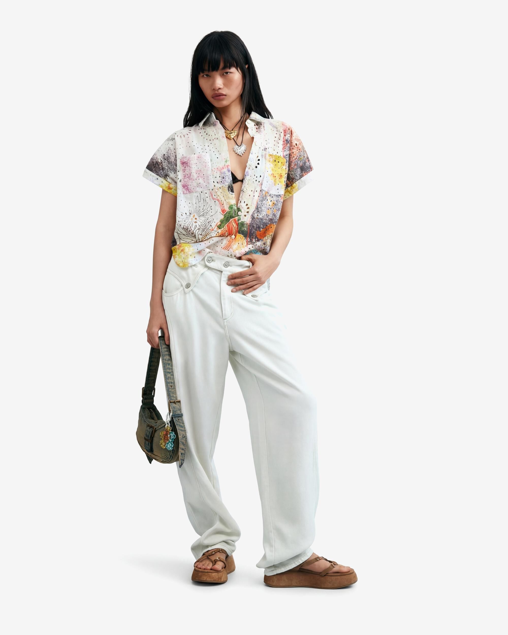 Camisa de mujer manga corta 100% algodón - Desigual - Multicolor Multicolor-2