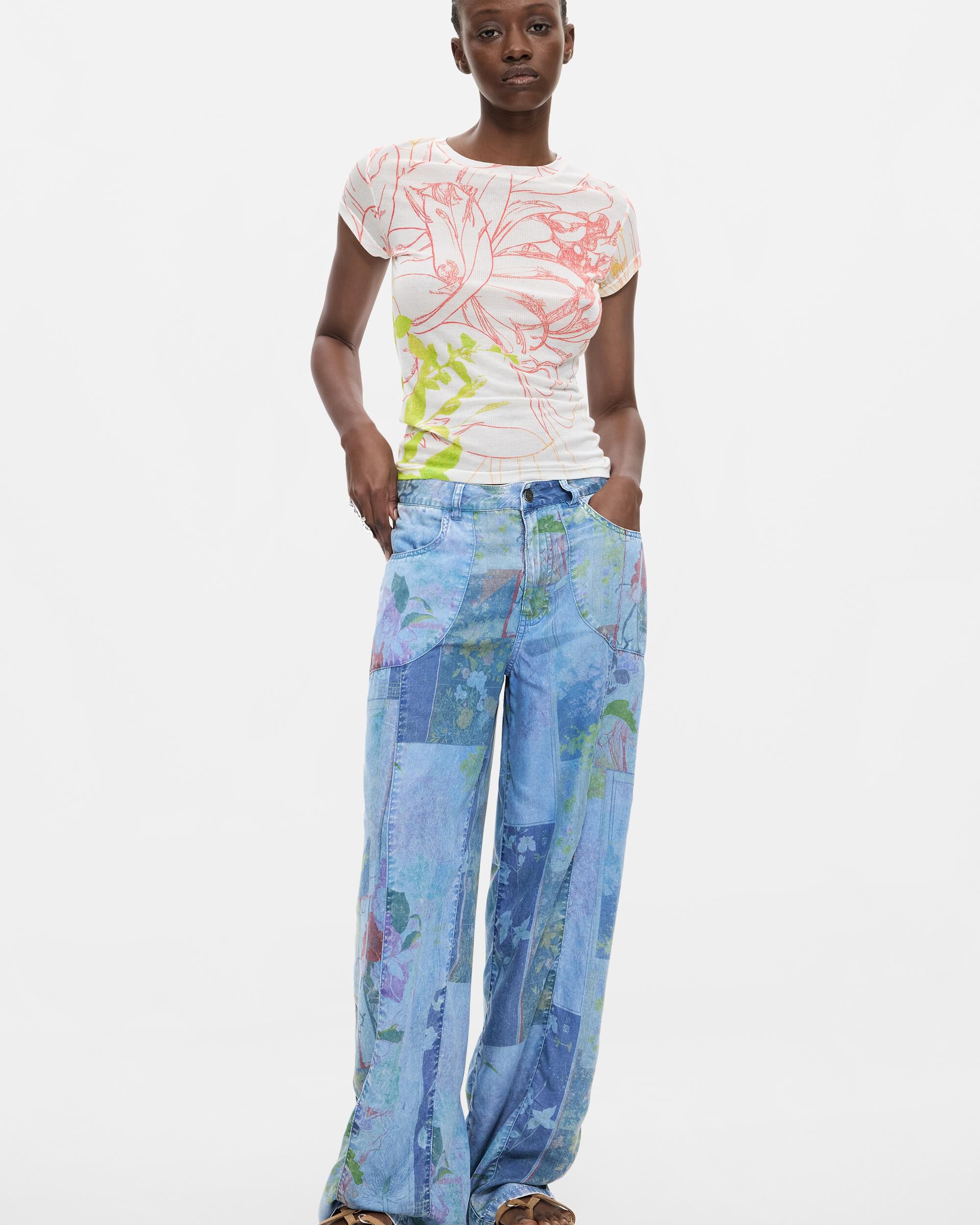 Camiseta de mujer punto estampada - Desigual - Multicolor Multicolor-2