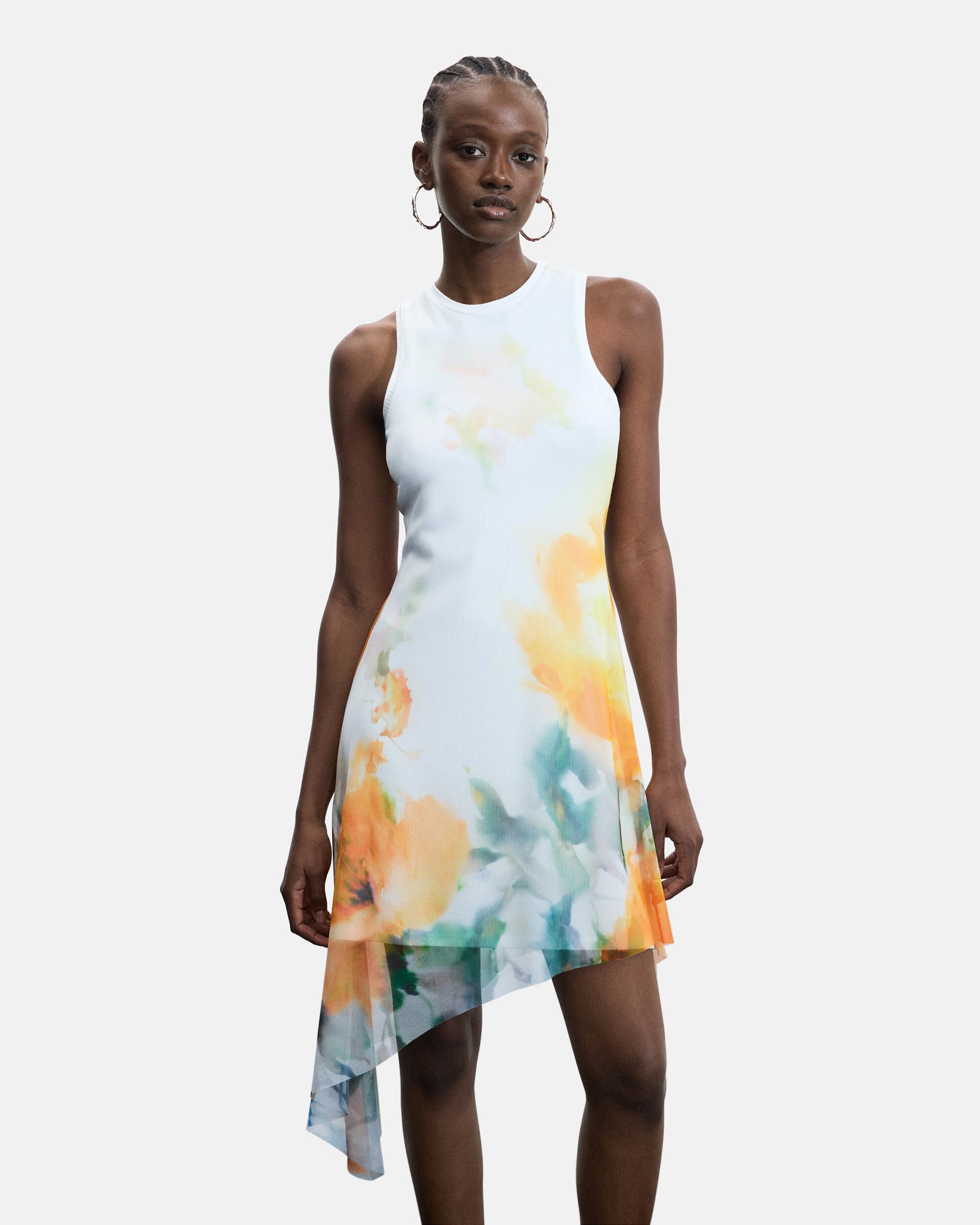 Vestido asimétrico sin mangas - Desigual - Blanco Blanco-2