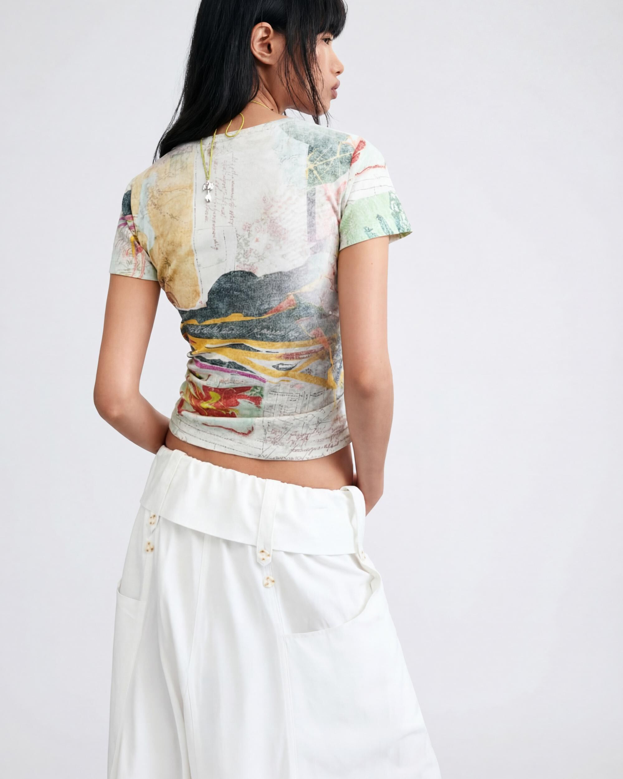 Camiseta de mujer estampada 100% algodón - Desigual - Multicolor Multicolor-3