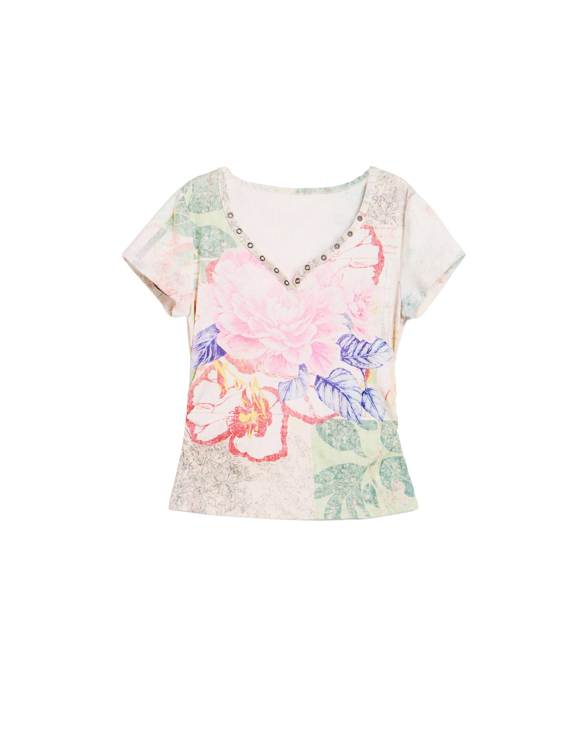 Camiseta de mujer estampada 100% algodón - Desigual - Multicolor Multicolor-4