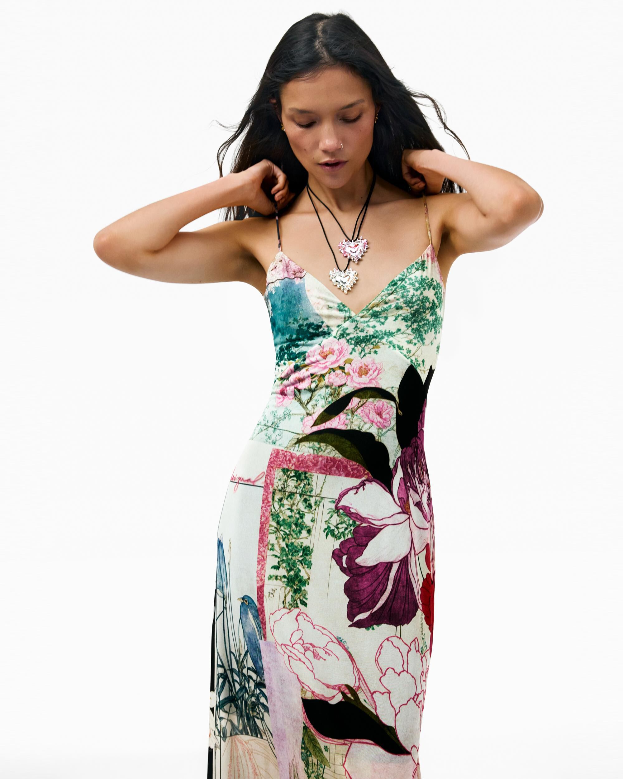 Vestido tirantes estampado - Desigual - Negro Negro-2