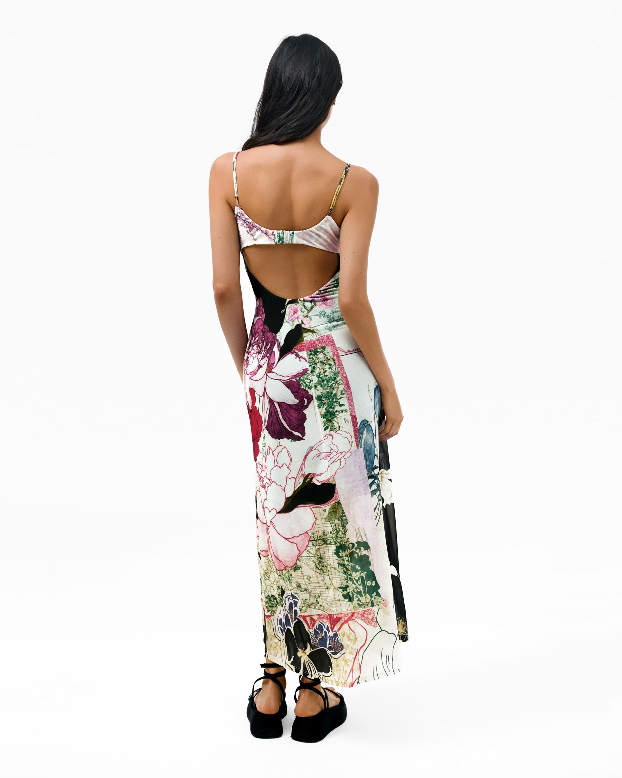 Vestido tirantes estampado - Desigual - Negro Negro-3
