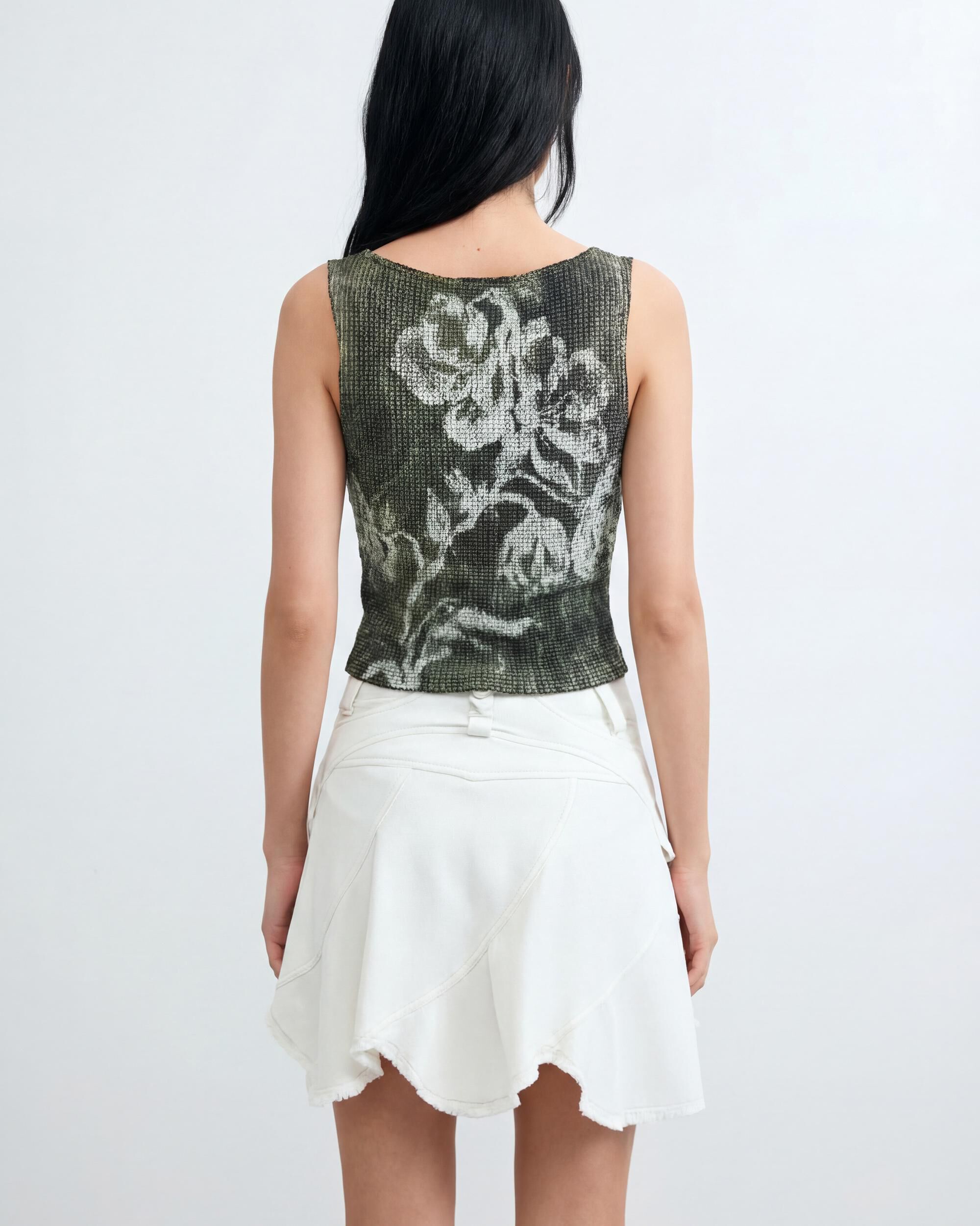 Top de mujer estampado sin mangas - Desigual - Negro Negro-3
